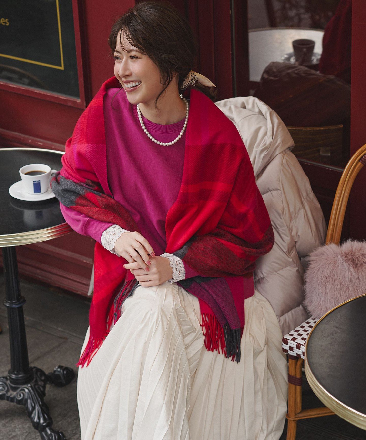 23区｜【VERY掲載】カシミヤ チェック ストール | Rakuten Fashion