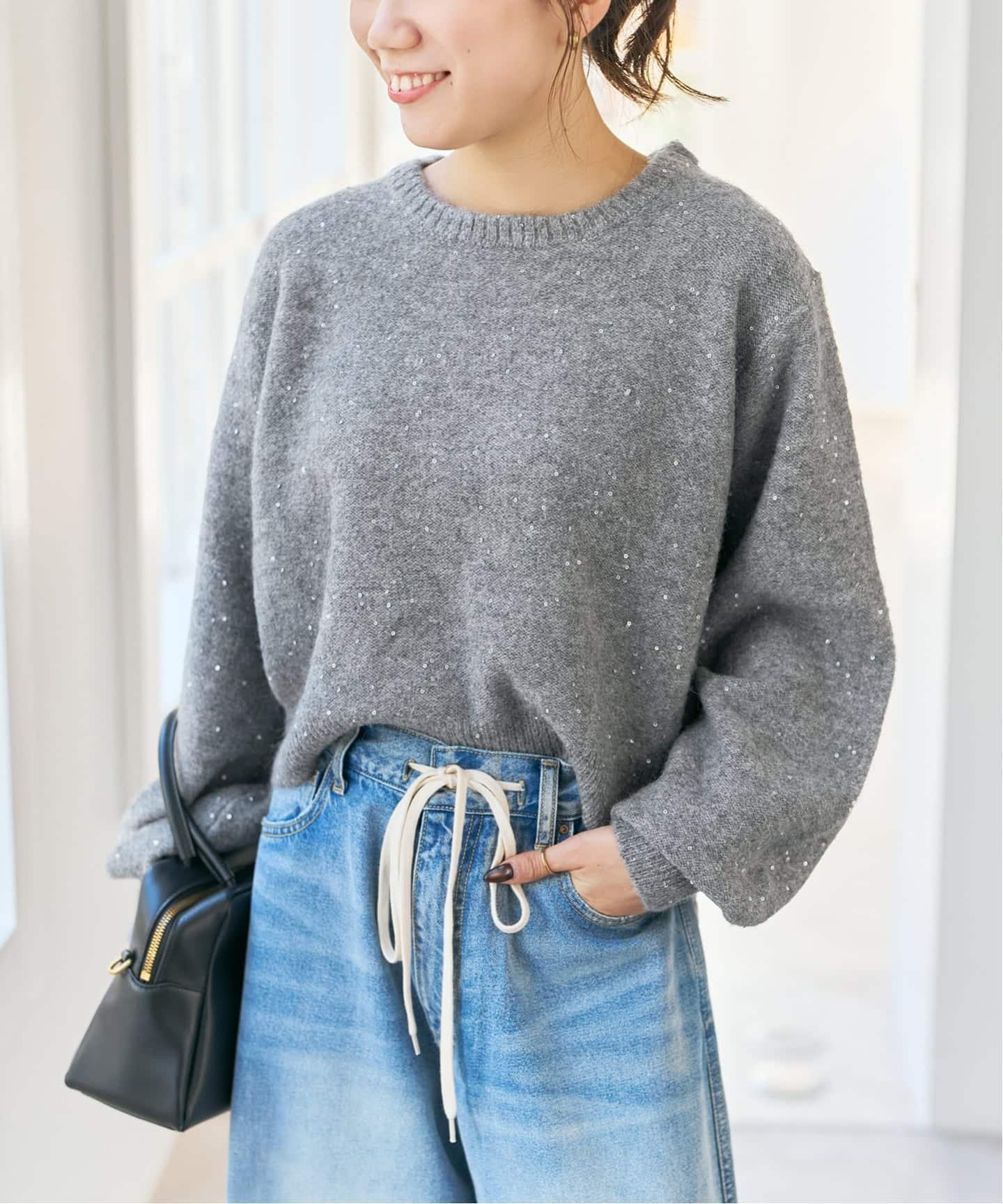 Spick & Span｜《新色有り / 追加》スパンコールショート丈ニット