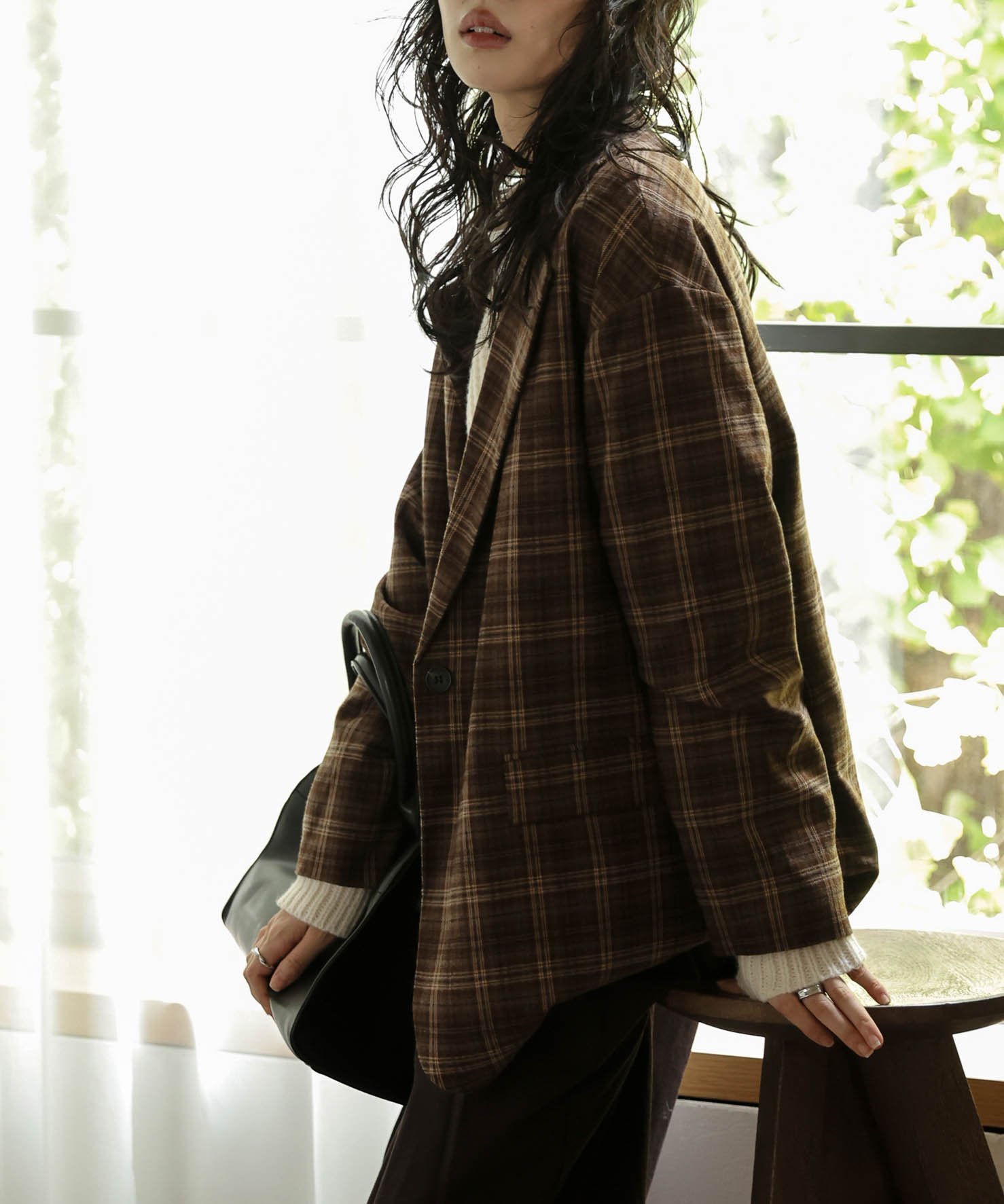 dium. | check layered jacket 秋冬らしいチェック柄で仕立てました