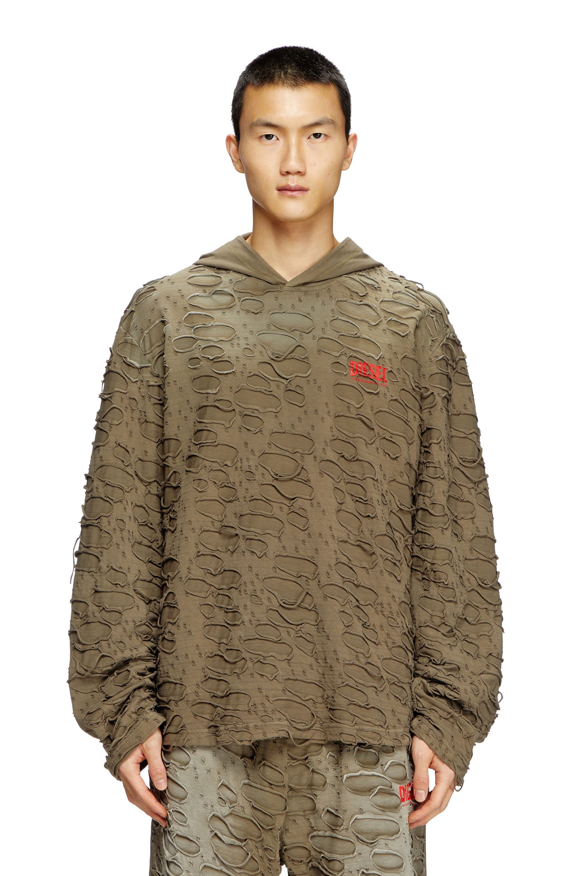 DIESEL｜メンズ フーディーTシャツ T-CRANE-LS-HOOD | Rakuten Fashion