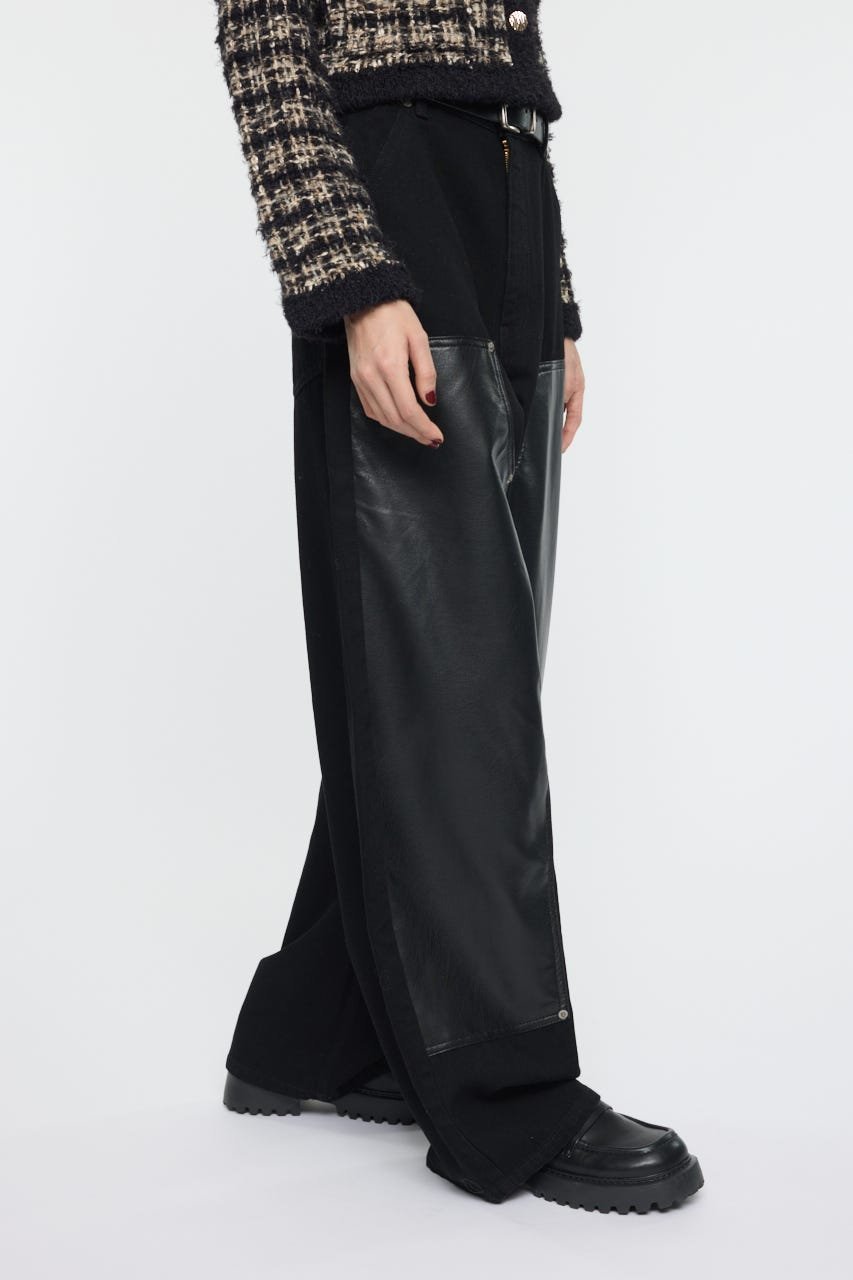moussy｜F/LEATHER DOUBLE KNEE パンツ | Rakuten Fashion(楽天