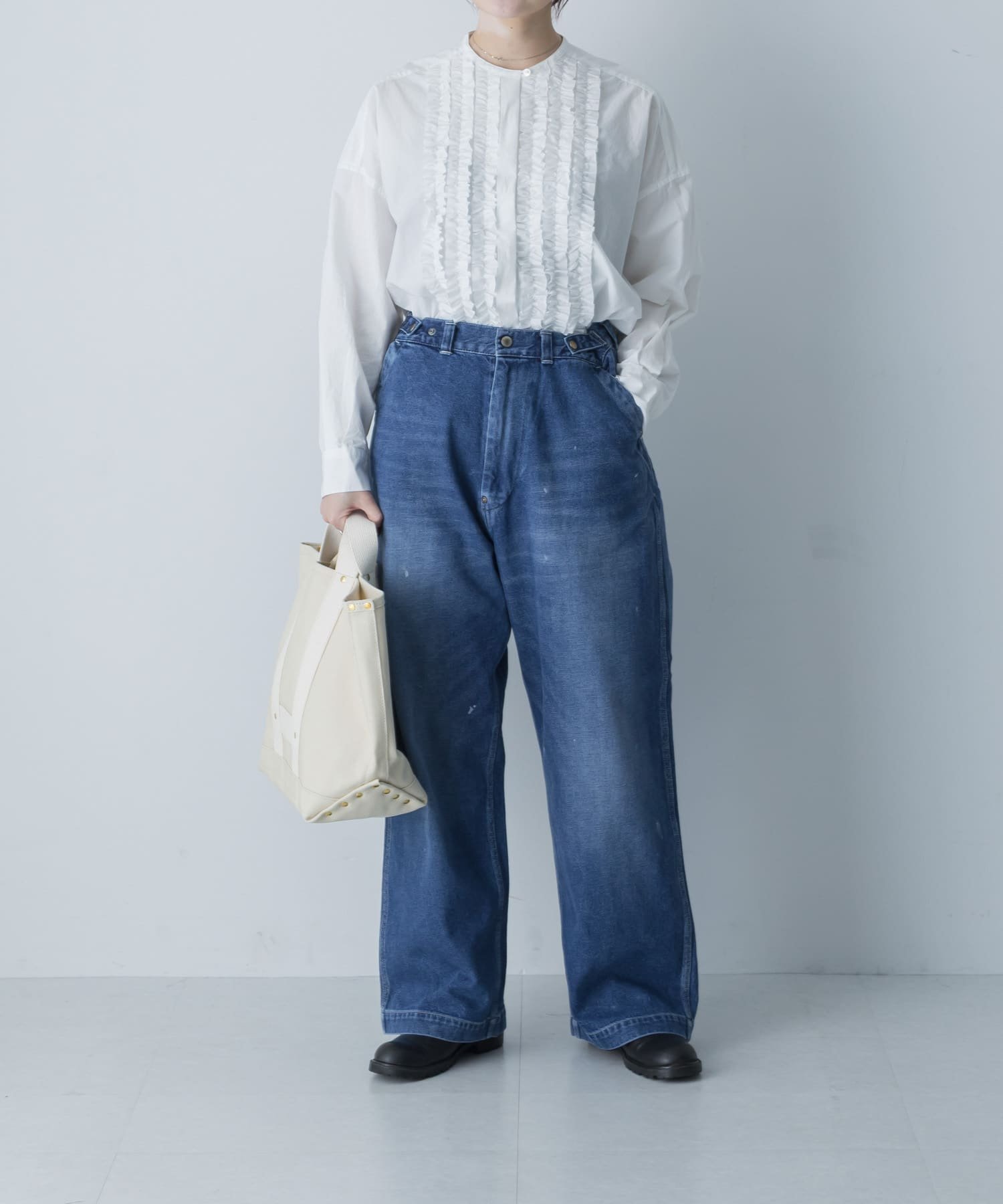 かぐれ｜コットンフリルワイドシャツ | Rakuten Fashion(楽天