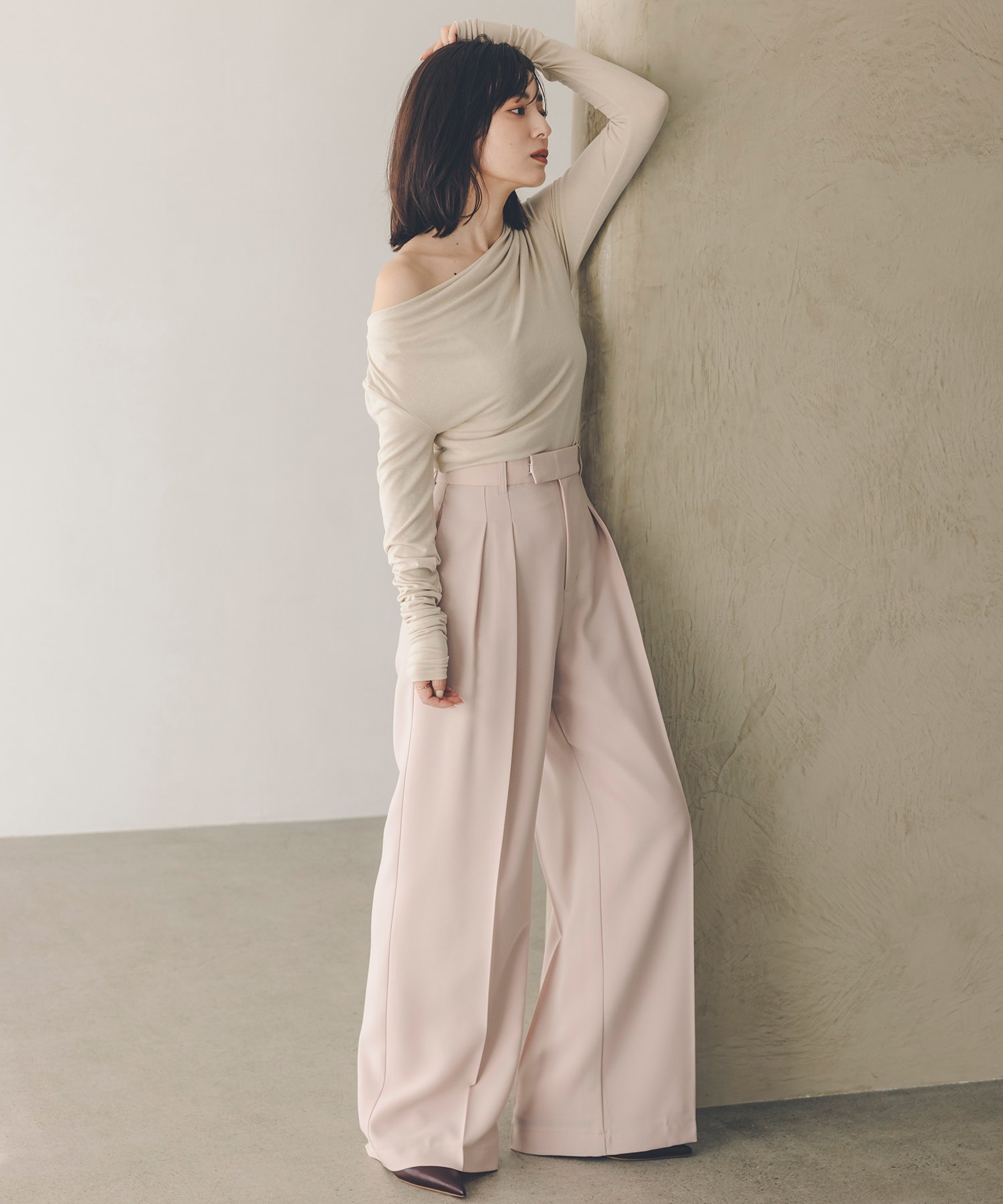anuans｜ギャザードレープカットトップス | Rakuten Fashion(楽天