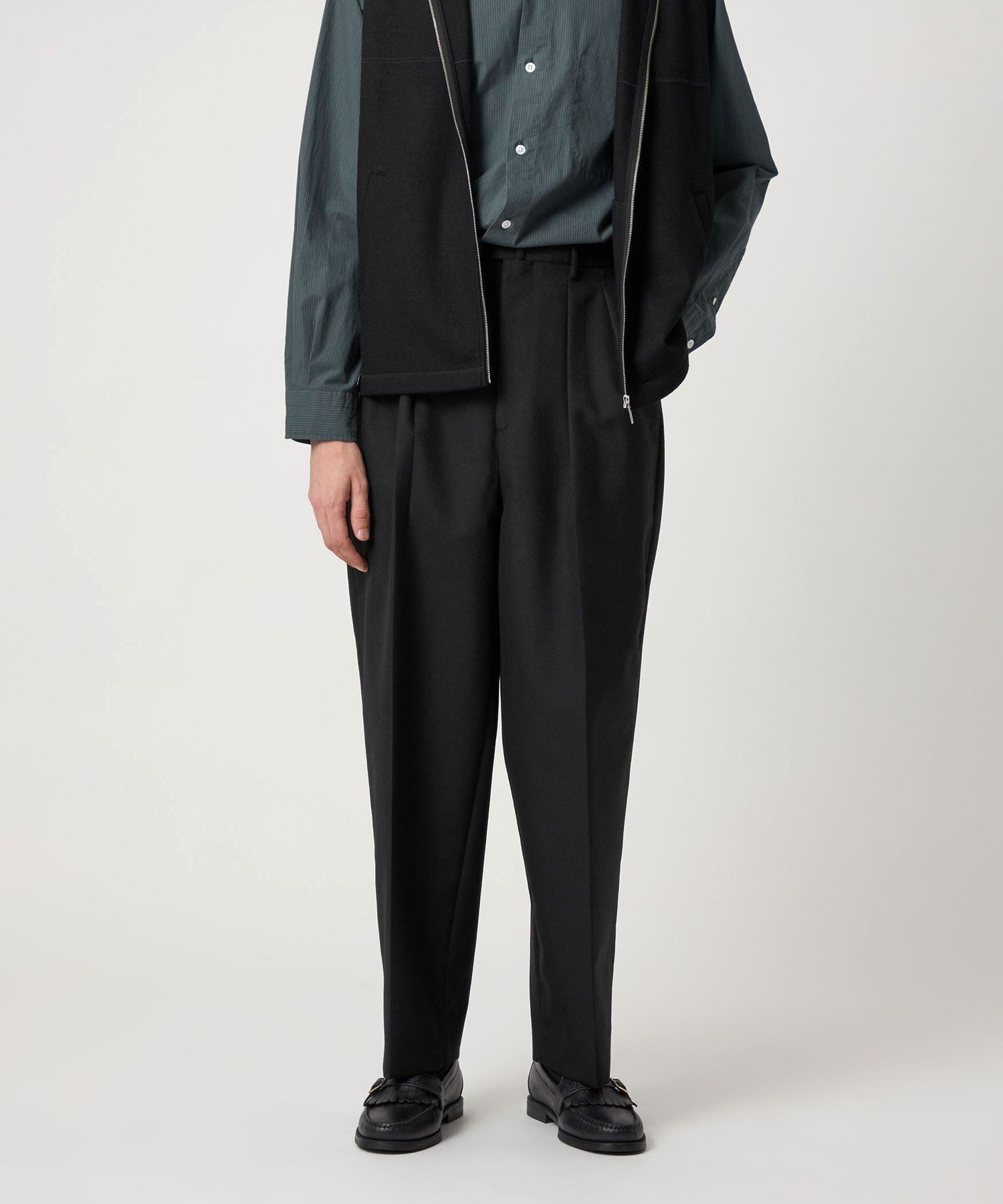 Steven Alan ウール ヘリンボーン インツープリーツドレストラウザーズ Steven Alan（スティーブンアラン）の「＜Steven Alan＞ ウール
