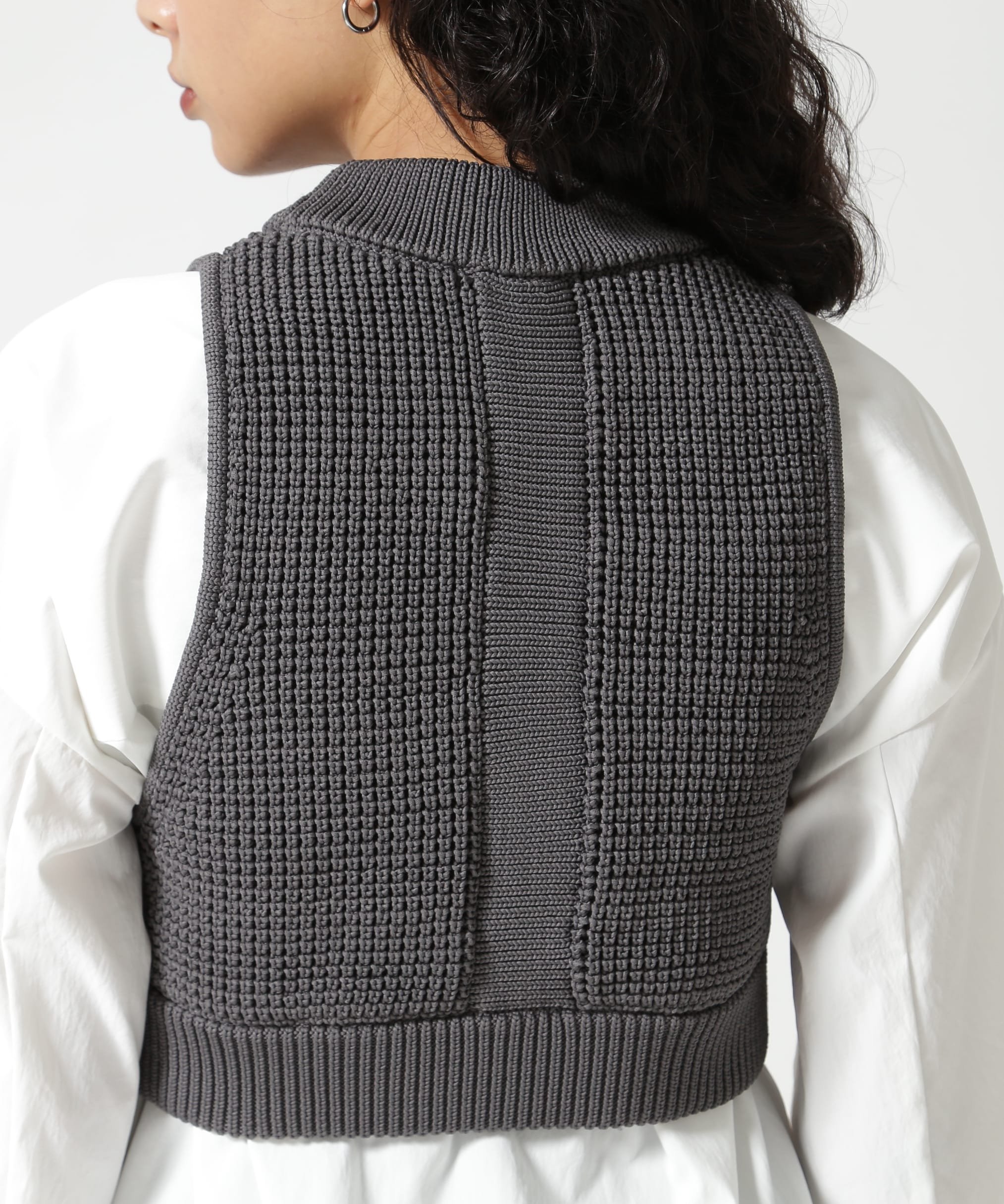 ROYAL FLASH｜UN3D./アンスリード/WAFFLE SHORT KNIT VEST/ワッフル