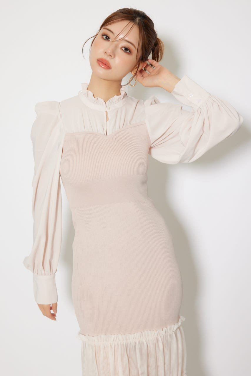 rienda｜チュールドッキングニットマーメイドワンピース | Rakuten