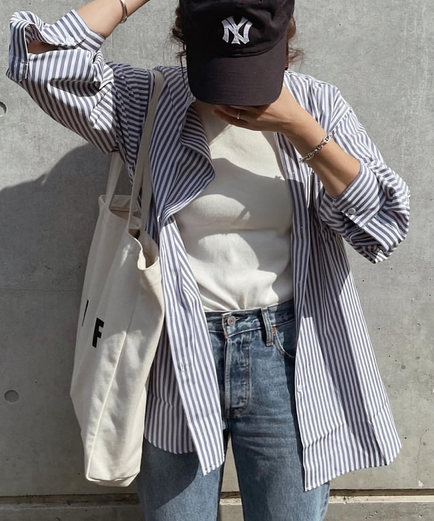 andme｜カラーストライプ 長袖 バンドカラー シャツ | Rakuten Fashion
