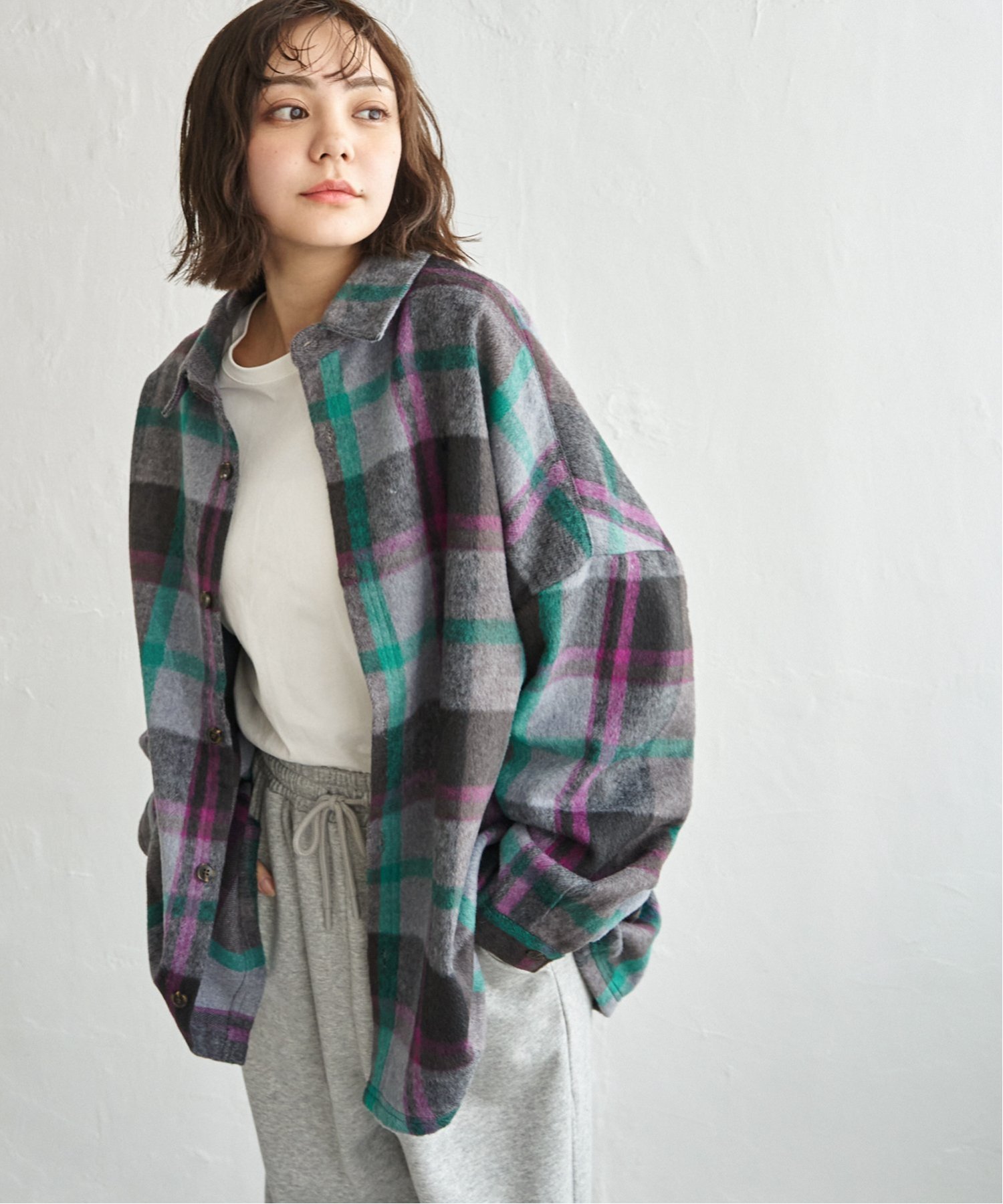 notch.｜BEVERLY HILLS POLO CLUB シャギーチェックシャツジャケット