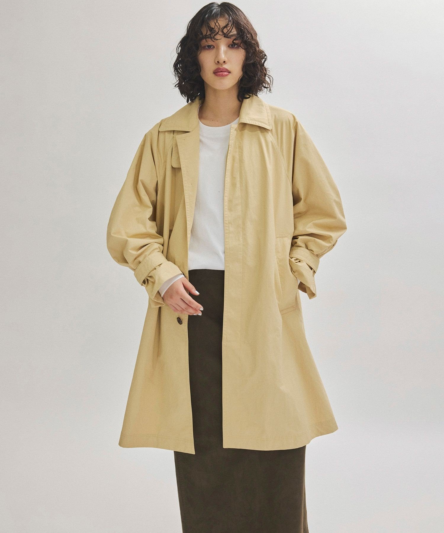 ADAM ET ROPE'｜ナイロンステンカラーコート | Rakuten Fashion(楽天