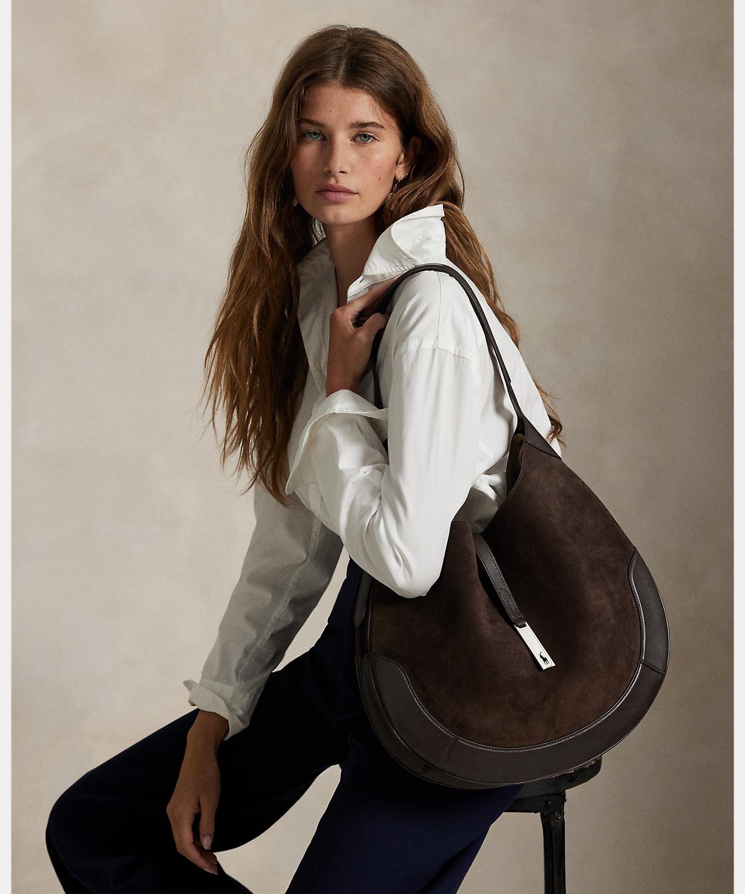 RALPH LAUREN｜Polo ID スエード ラージ ショルダー バッグ | Rakuten