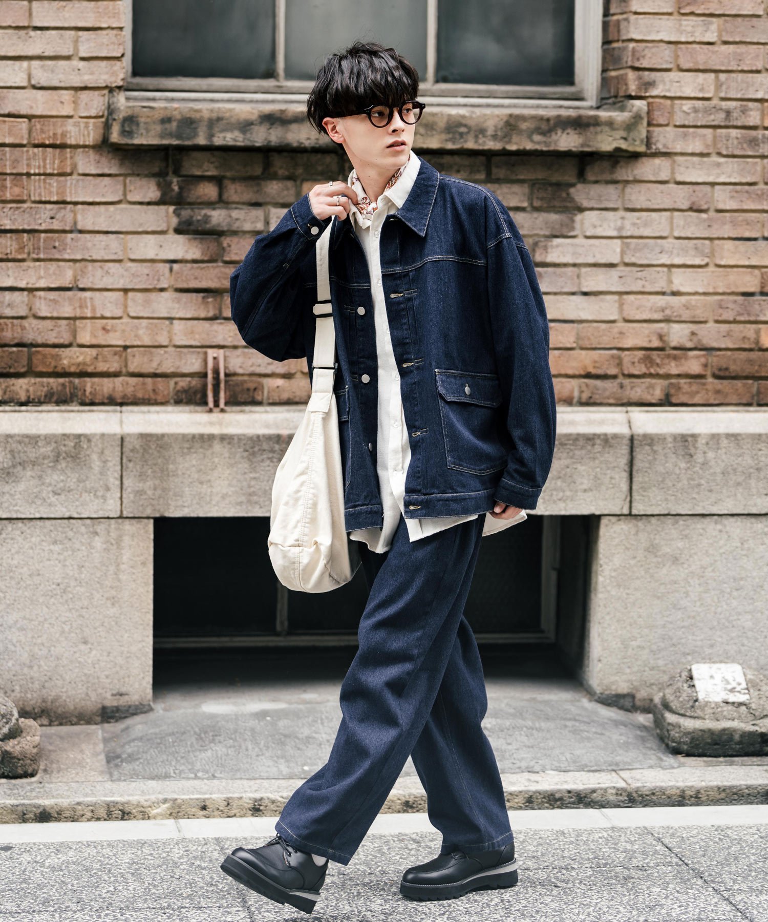 Rocky Monroe｜オーバーサイズデニムジャケット+ワイドパンツ
