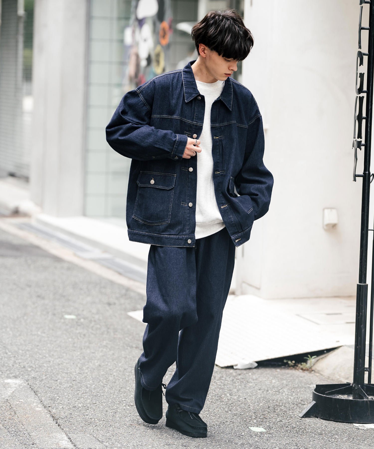 Rocky Monroe｜オーバーサイズデニムジャケット+ワイドパンツ