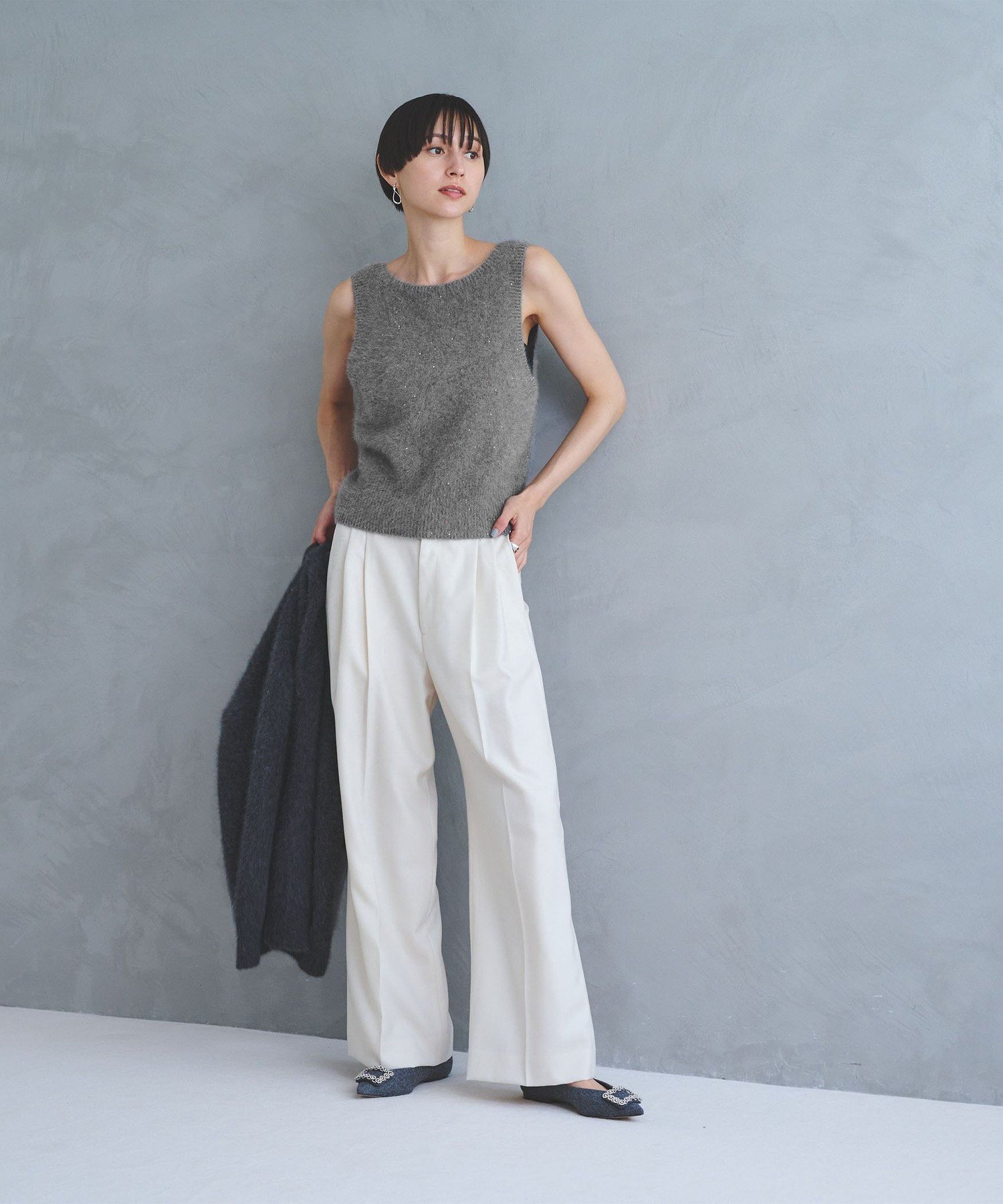 UNITED ARROWS｜フォックス カシミヤ スパンコール 2WAY ニットベスト