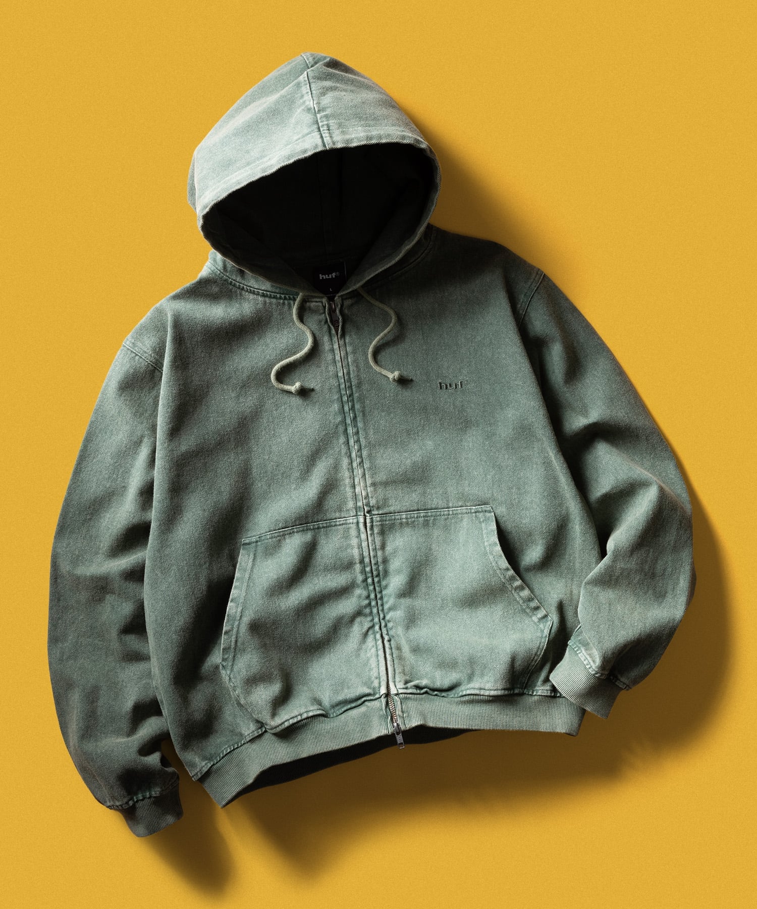 HUF｜HUF eightynine WASHED FULL ZIP HOODIE/ HUF ハフ ロゴ ジップ