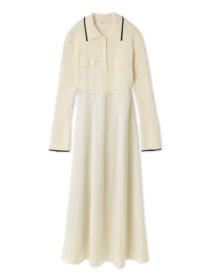 FRAY I.D｜オープンポロカラーニットワンピース | Rakuten Fashion