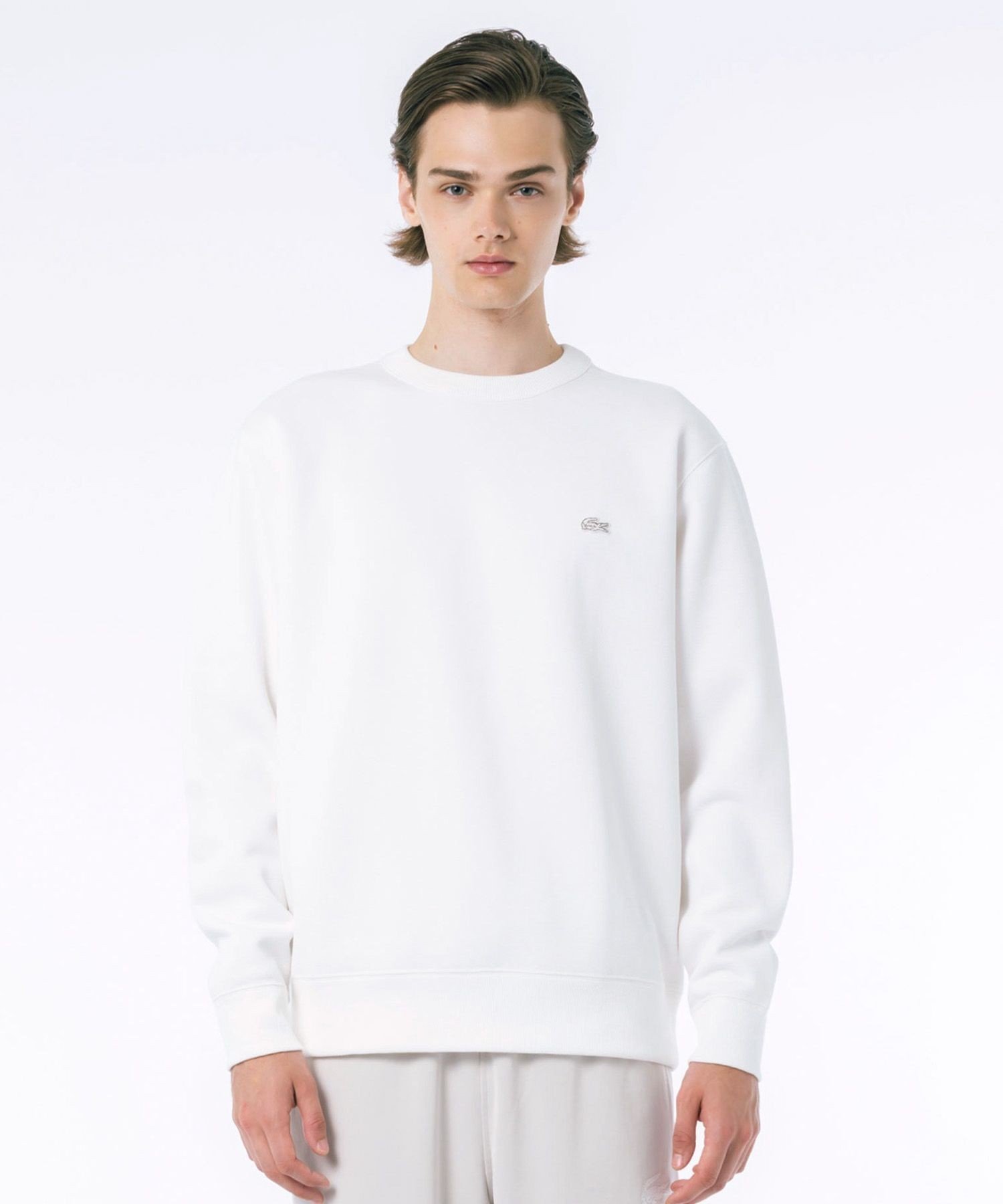 LACOSTE｜ワントーンクルーネック 鹿の子ニット / 鹿の子スウェット