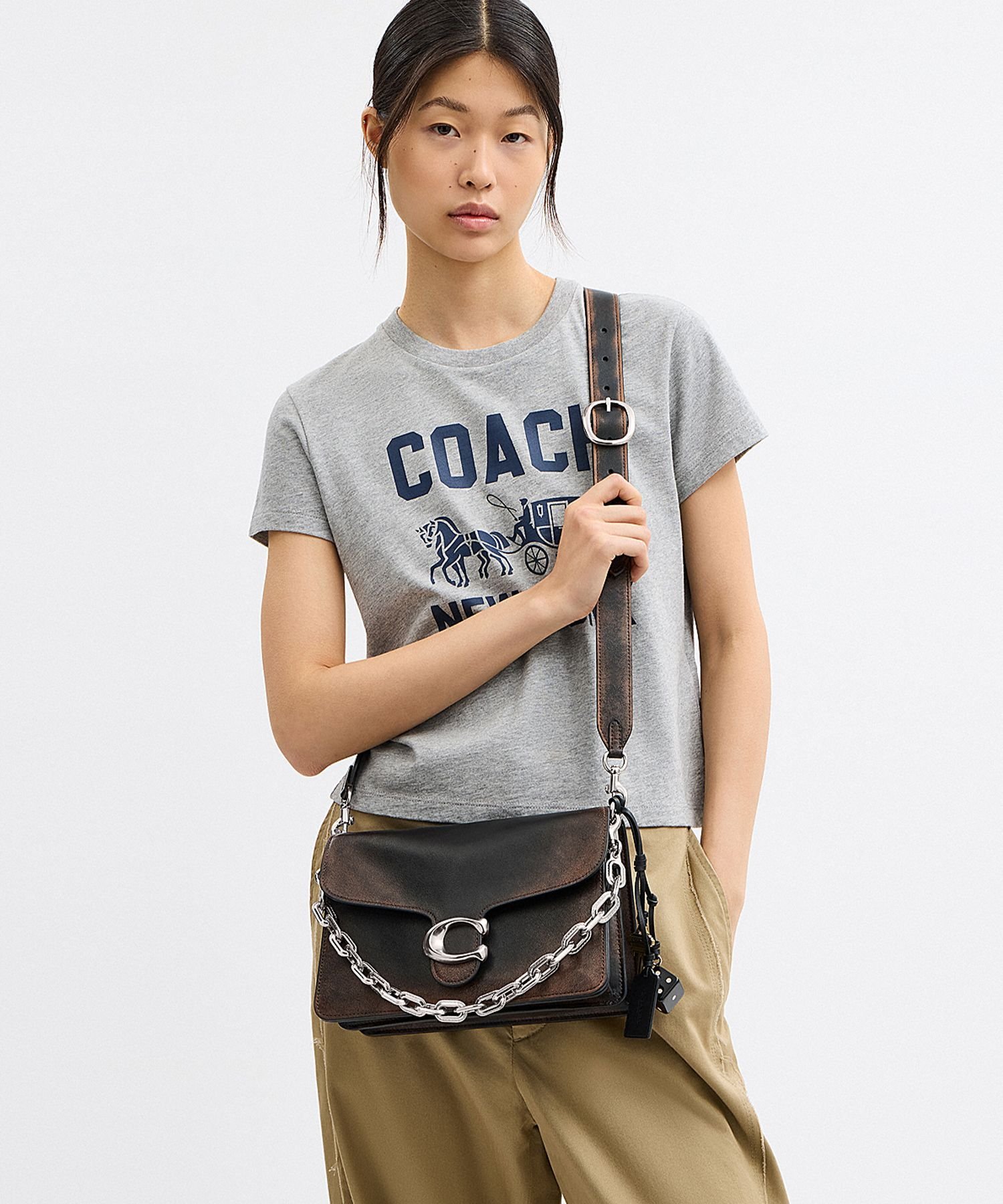 COACH｜【公式】チェーン タビー ショルダー バッグ・ラブド レザー