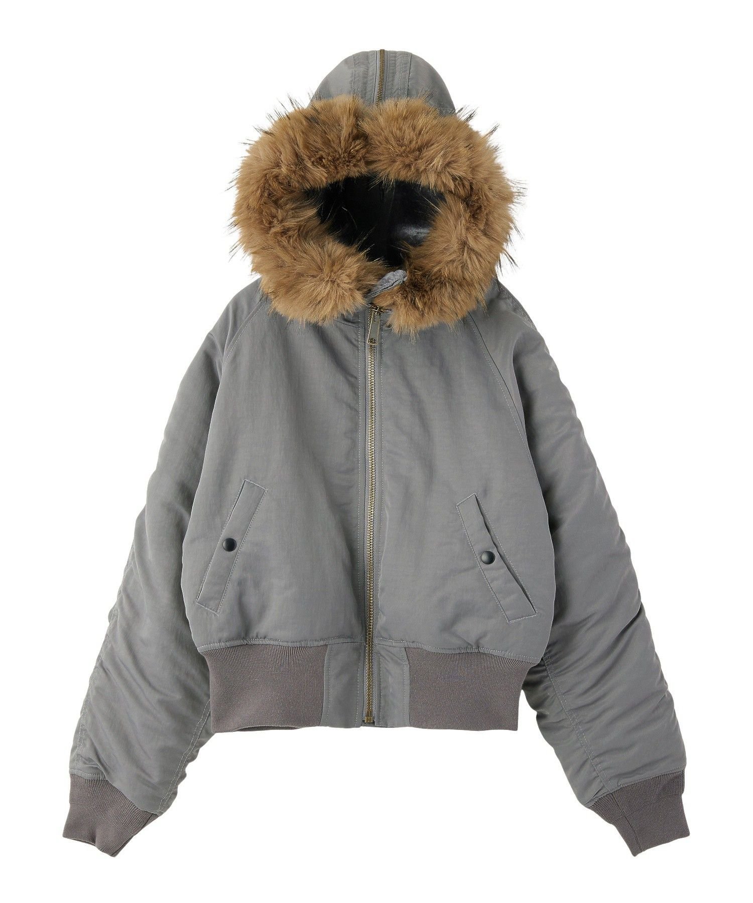 X-girl｜LOGO PATCHED FAUX FUR HOODED JACKET | Rakuten Fashion(楽天