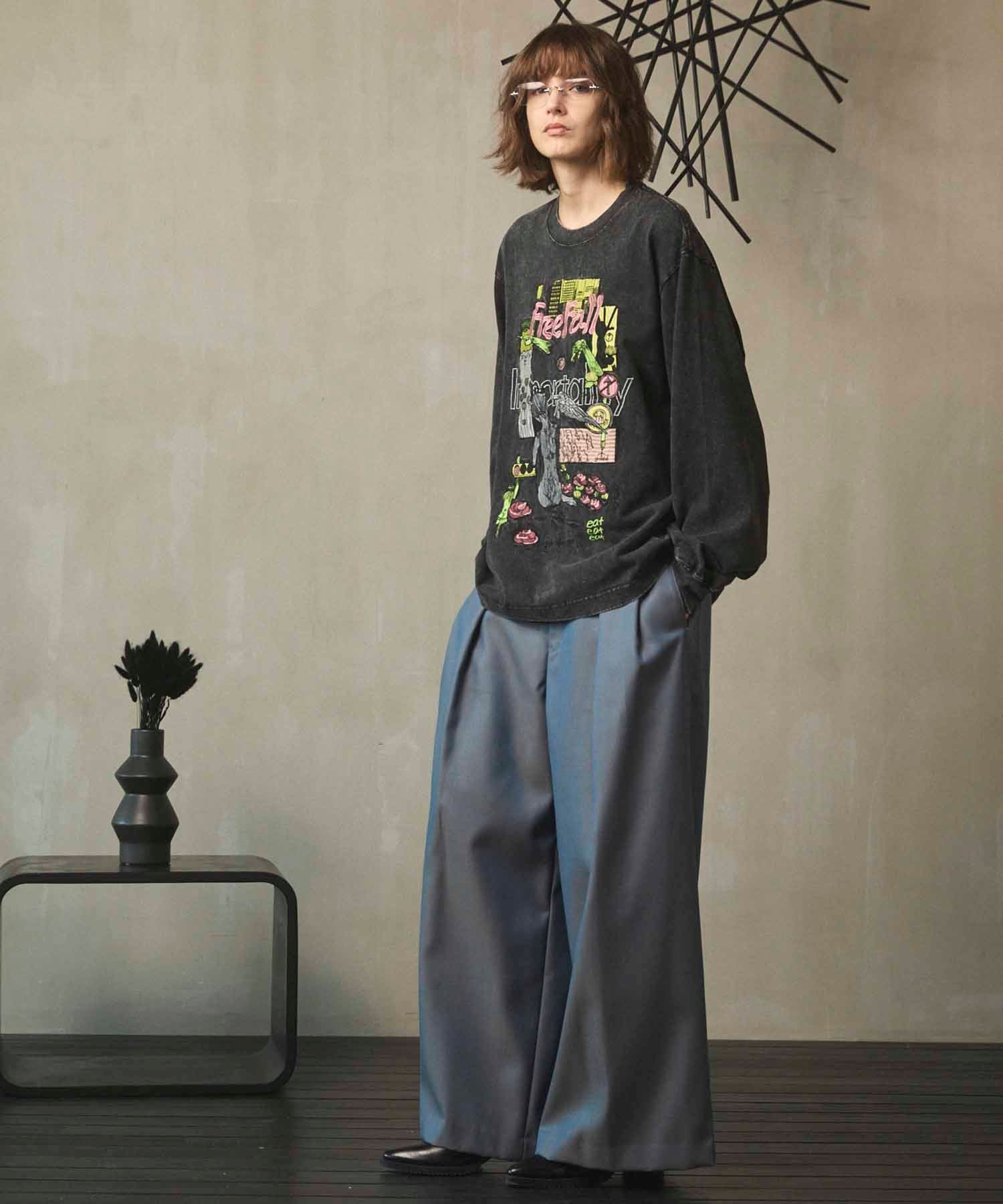 MAISON SPECIAL｜4 Colors Chambray Washable Wool Baggy Wide Pants