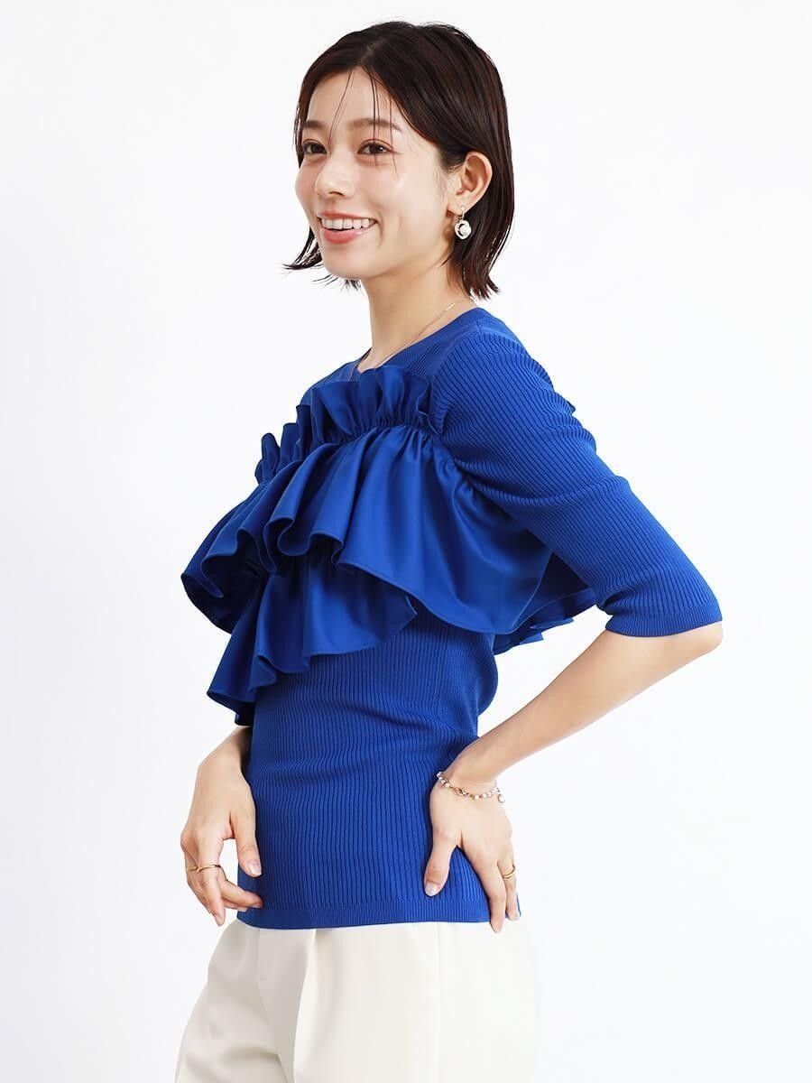 Vin｜フリルビスチェリブニットトップス | Rakuten Fashion(楽天