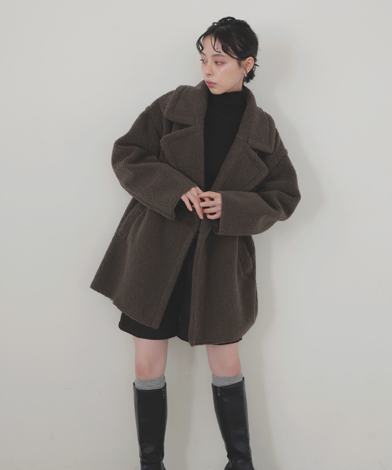 LIAN｜テーラードボアミドルコート | Rakuten Fashion(楽天
