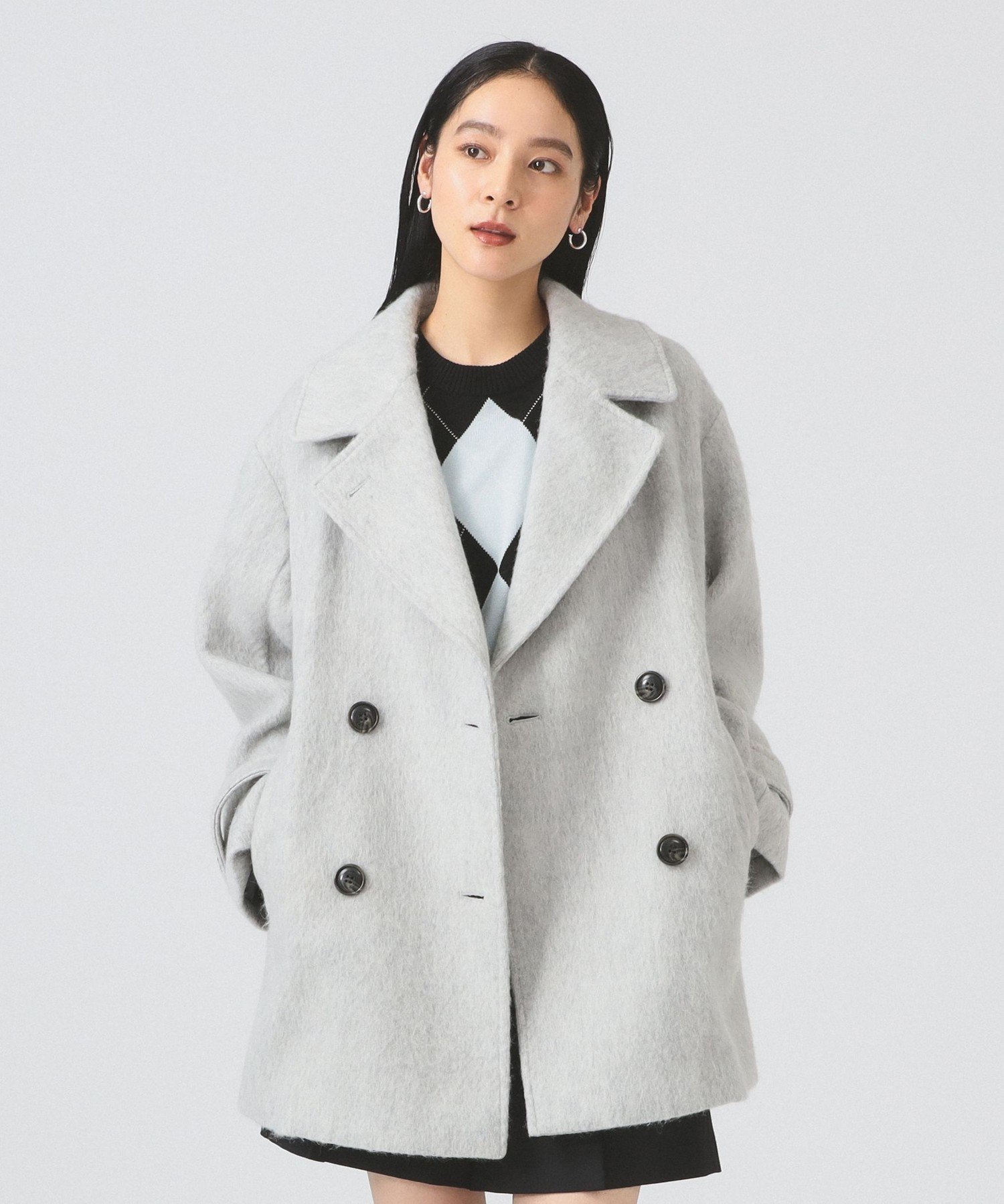 BEAMS WOMEN｜【SALE】シャギー ダブル ハーフ コート | Rakuten