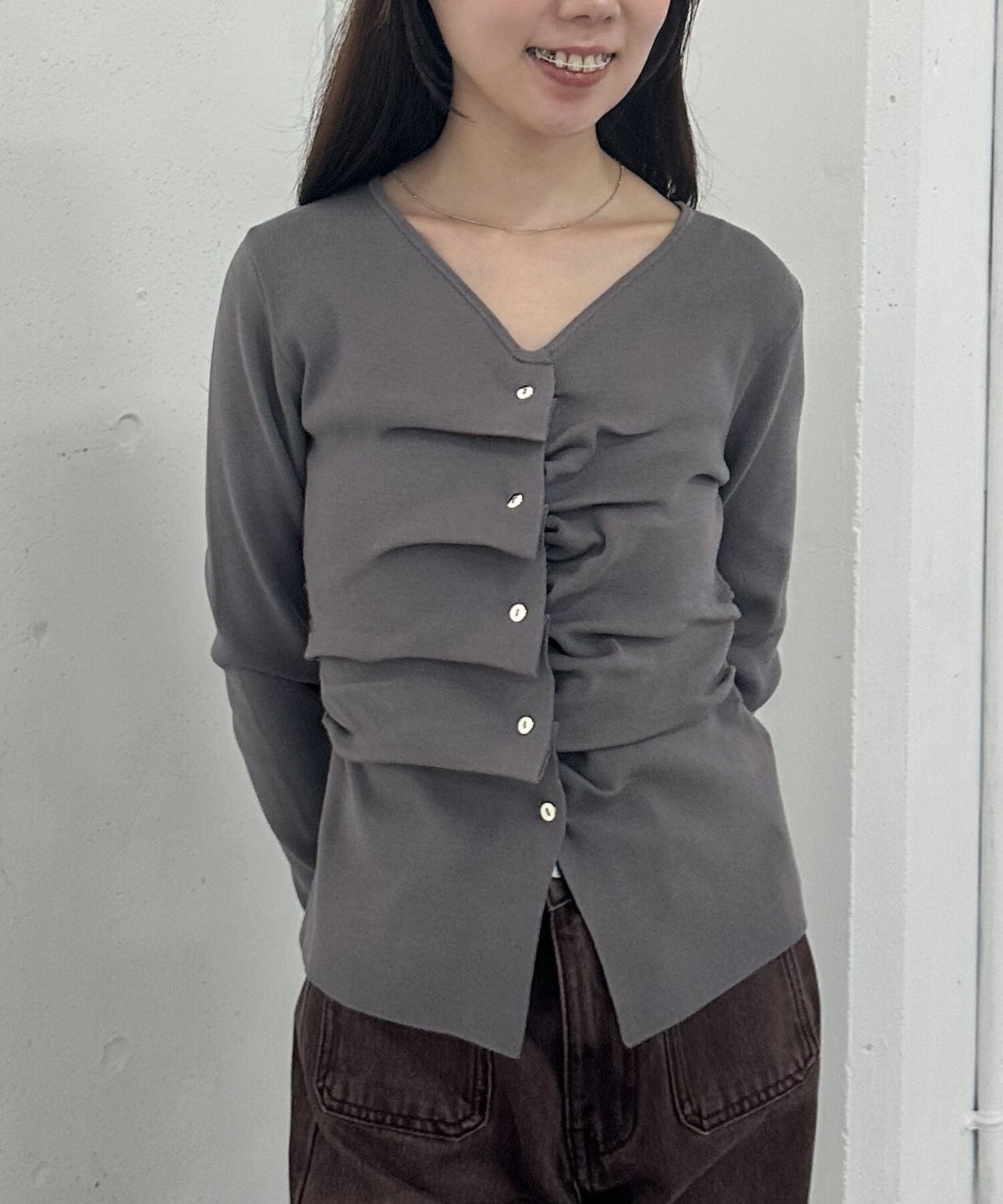 archives｜タックボタンニットプルオーバー | Rakuten Fashion(楽天