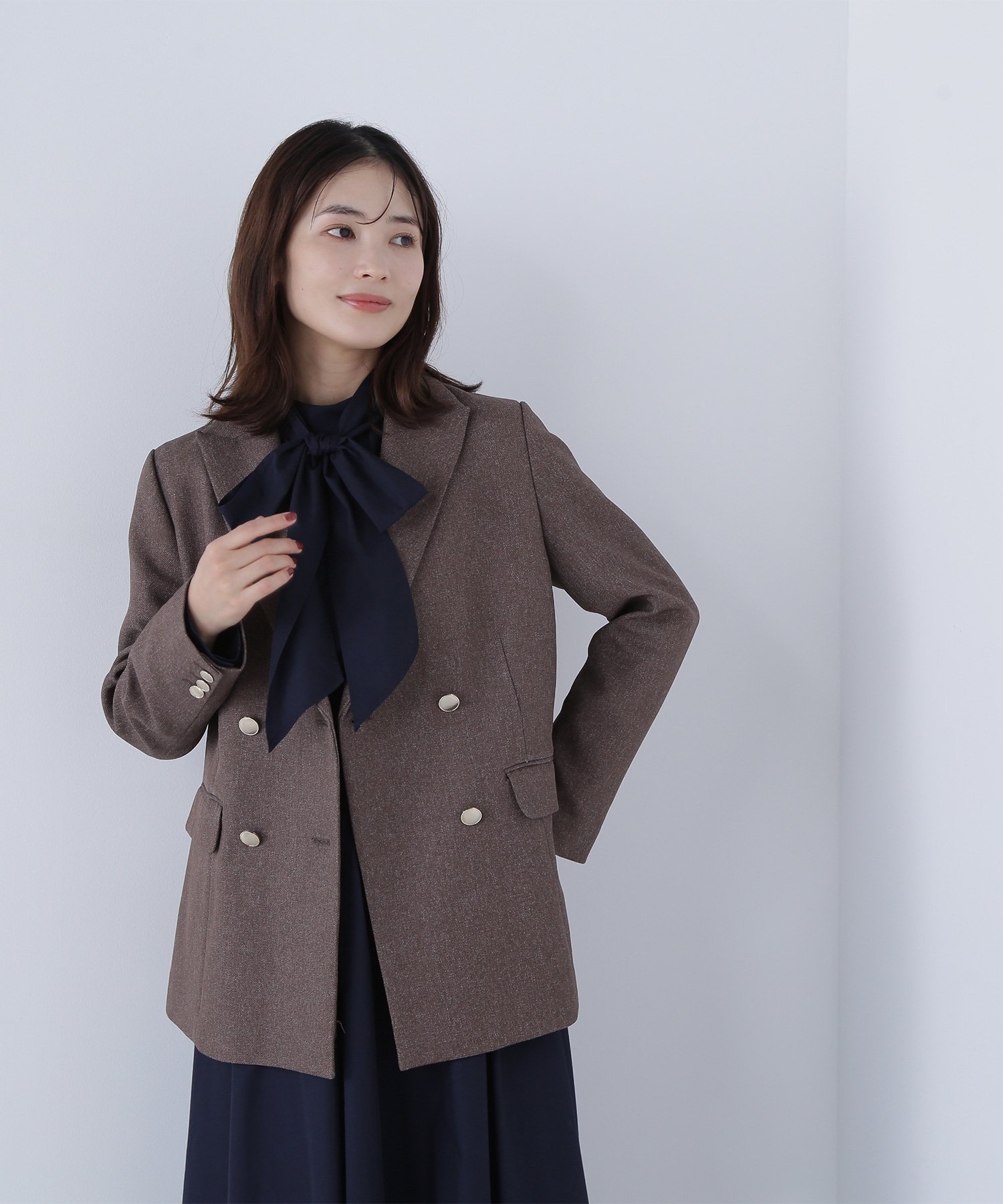 ダブルブレストボクシージャケットII ナチュラルビューティーベーシック NATURAL BEAUTY BASIC ダブル