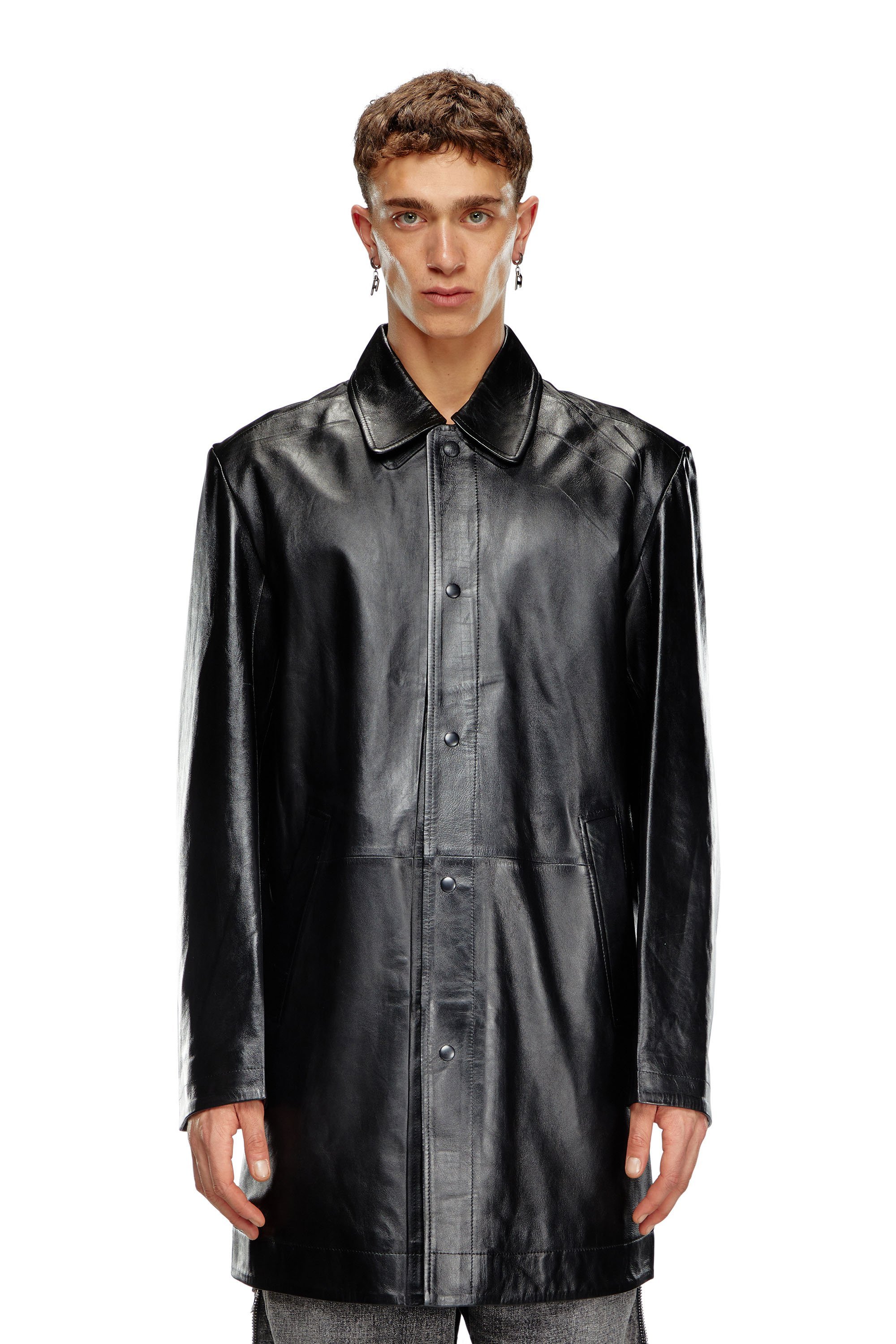 DIESEL｜メンズ レザージャケット ステンカラーコート | Rakuten