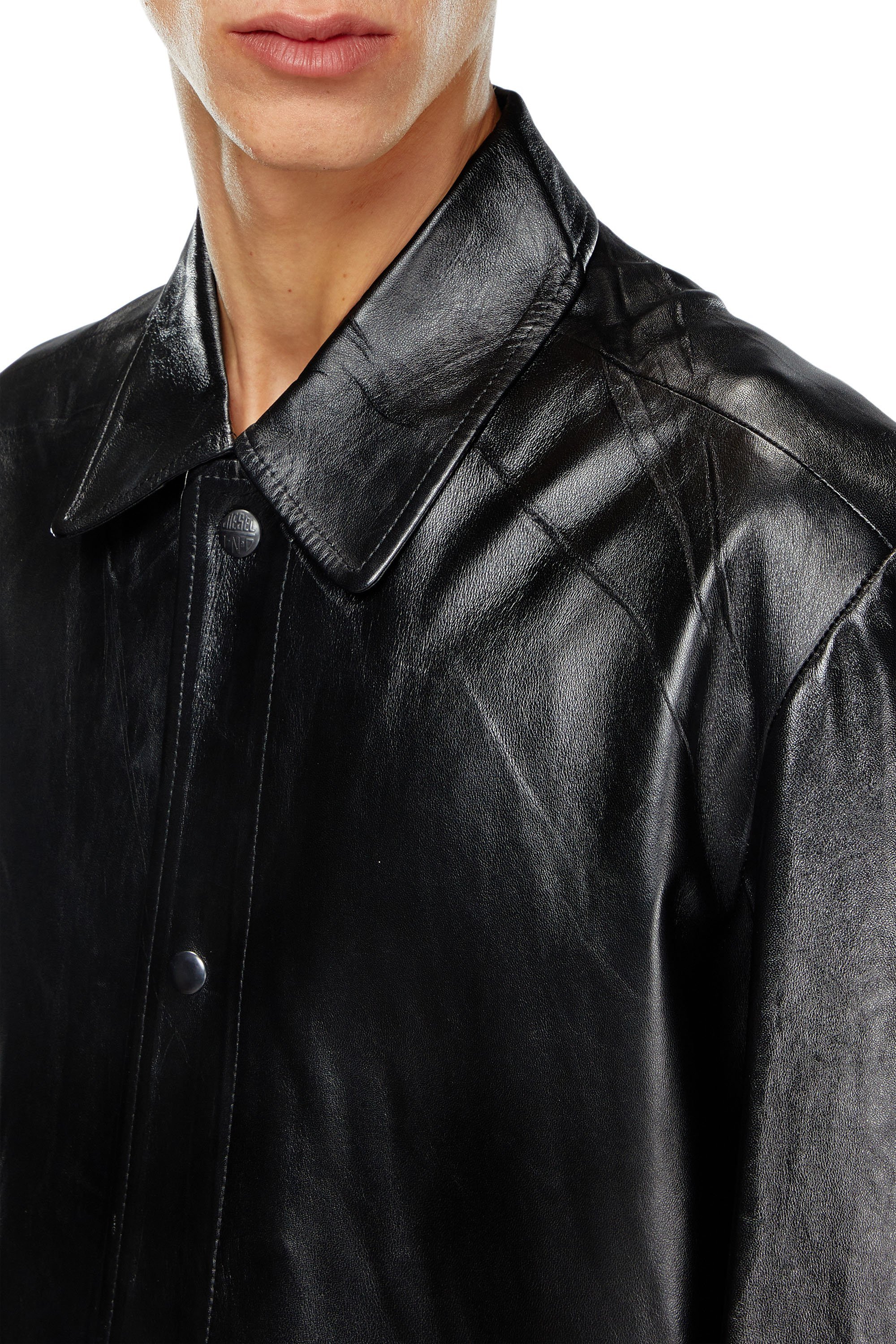 DIESEL｜メンズ レザージャケット ステンカラーコート | Rakuten