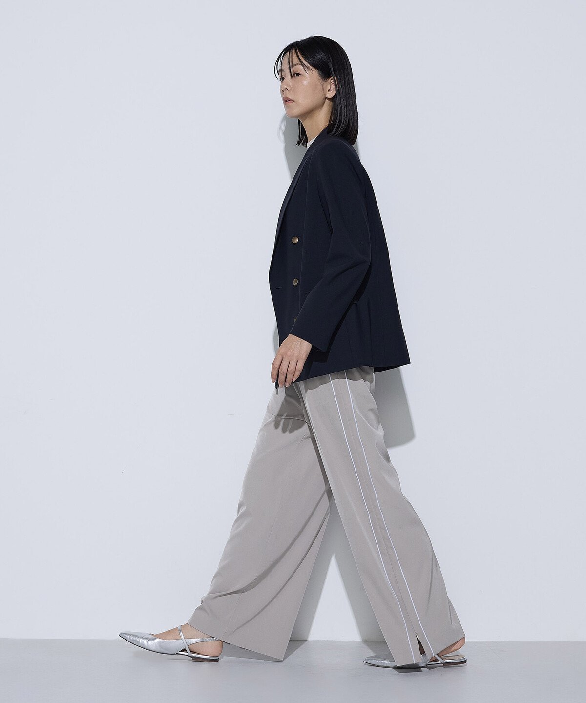 COMME CA｜ツイルストレッチサイドライントラックパンツ | Rakuten