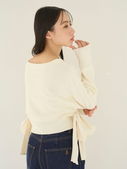 SNIDEL｜リボンドッキングカーディガン | Rakuten Fashion(楽天