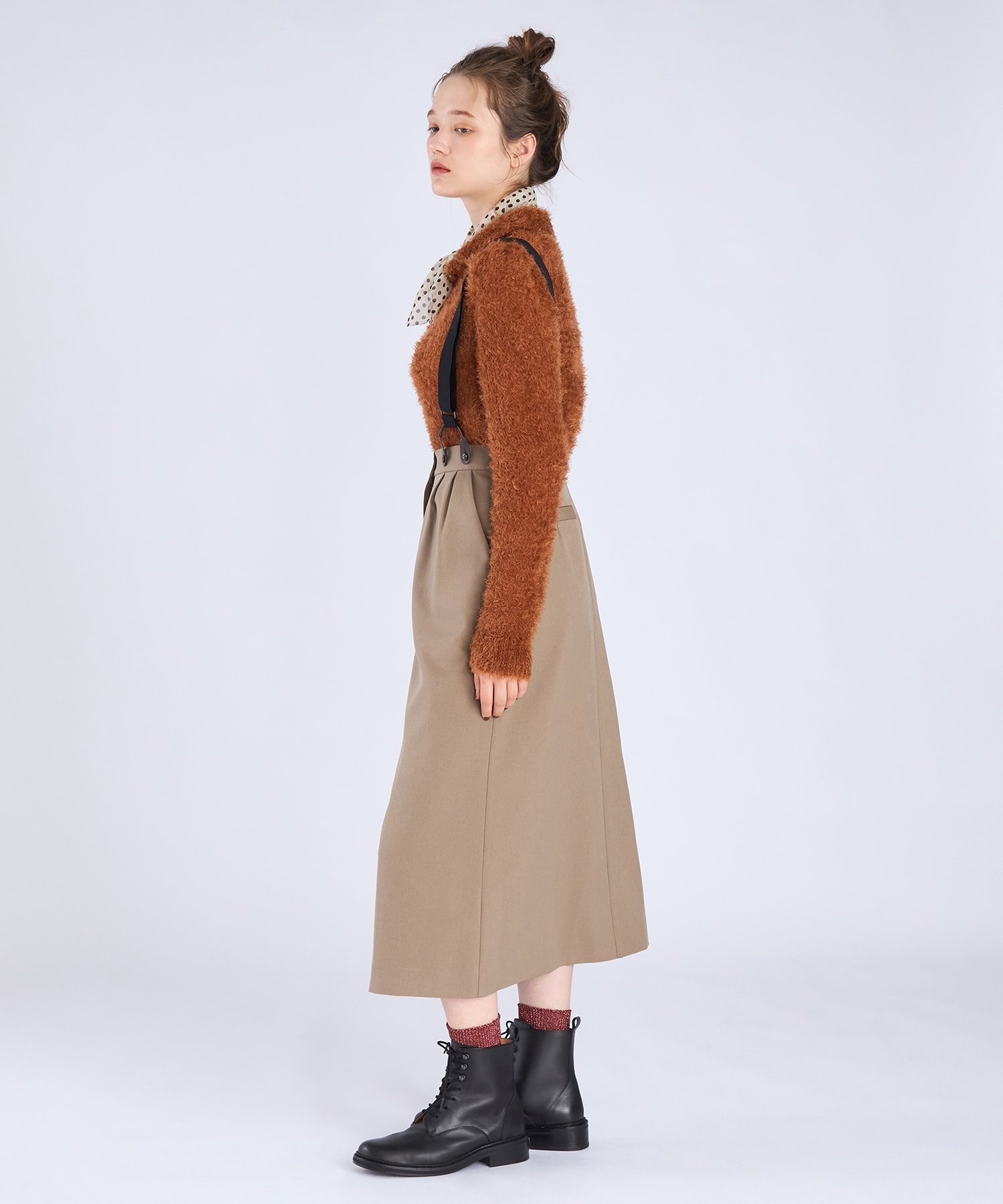 agnes b.｜ウール調 サスペンダー スカート | Rakuten Fashion(楽天