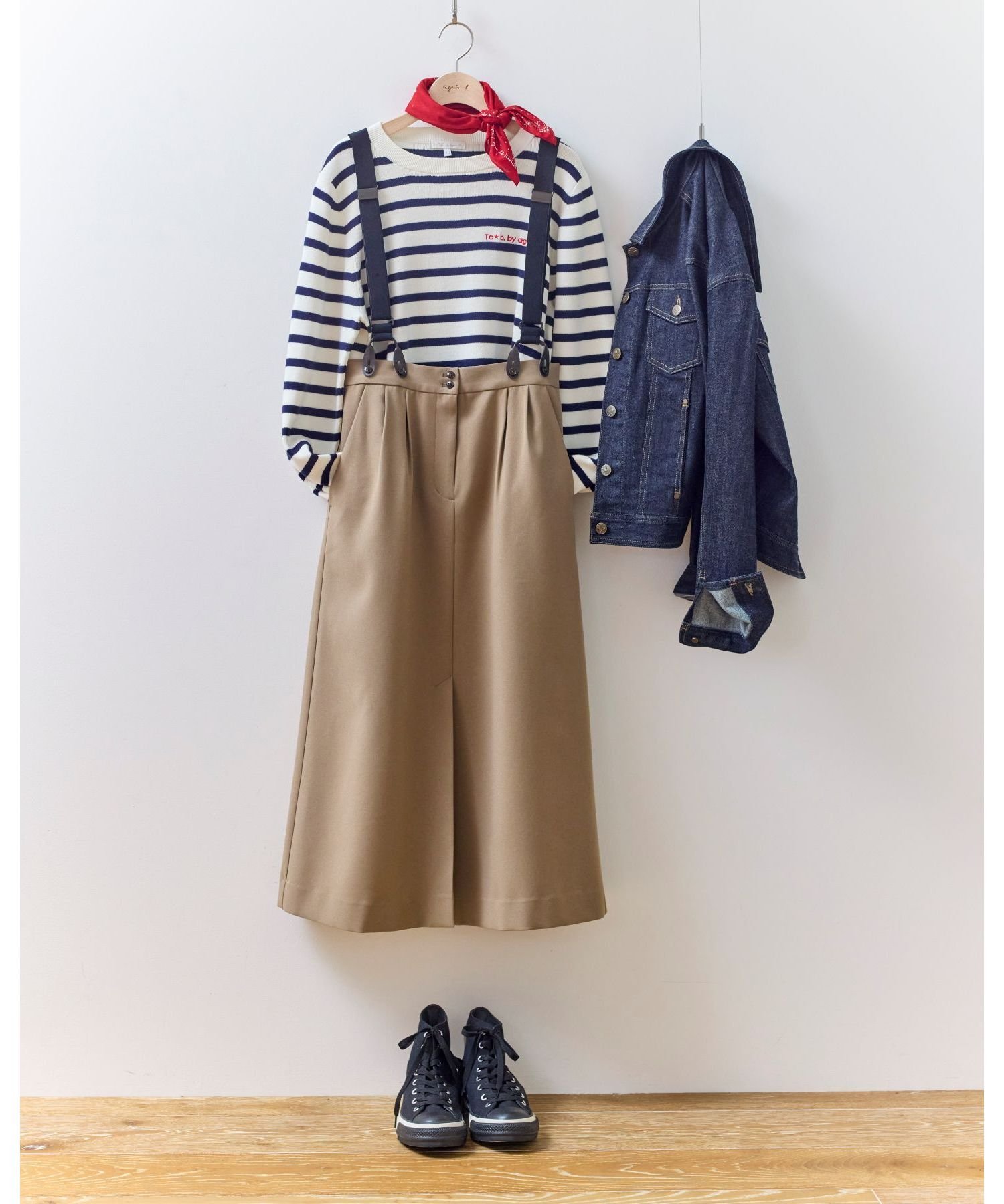 agnes b.｜ウール調 サスペンダー スカート | Rakuten Fashion(楽天
