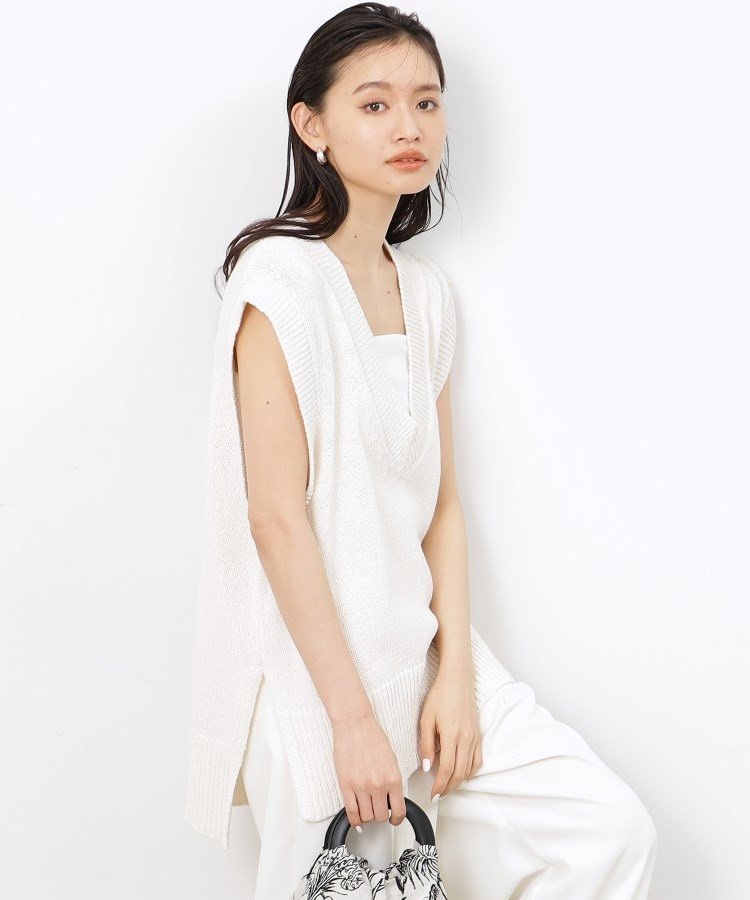 大草直子さん着用 スリードッツ 2020AW Vネック カシミヤニット