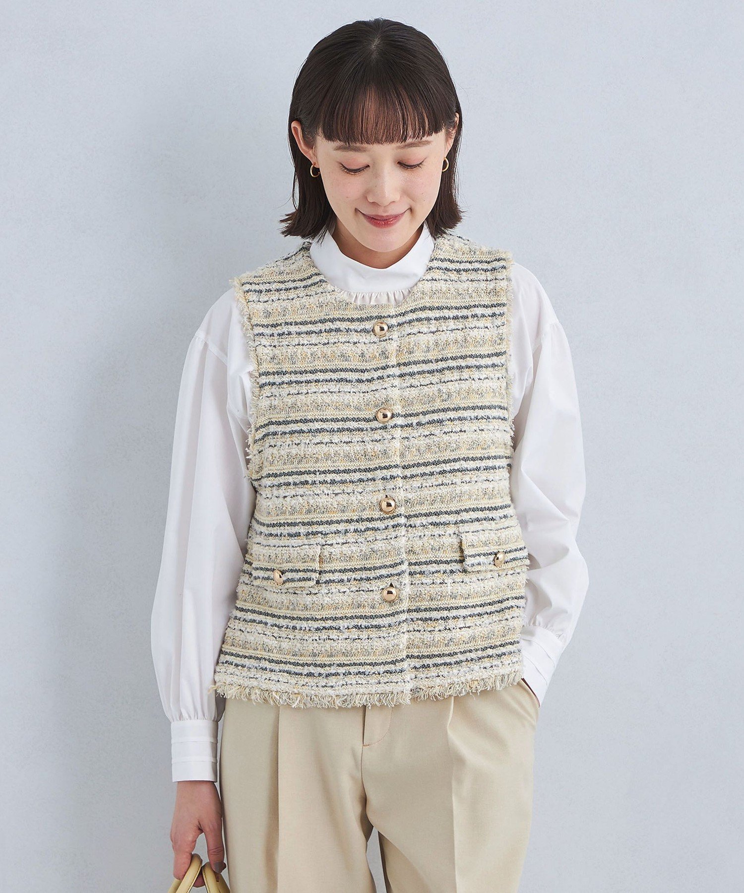 UNITED ARROWS LTD. OUTLET｜ミックスツイードライク ニット ジレ
