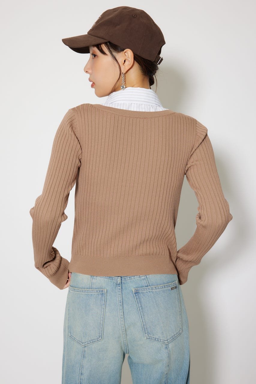 rienda｜シャツドッキングロングスリーブニットトップス | Rakuten