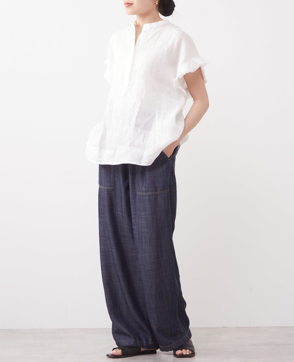 Liesse｜リネンフリルスリーブブラウス | Rakuten Fashion(楽天