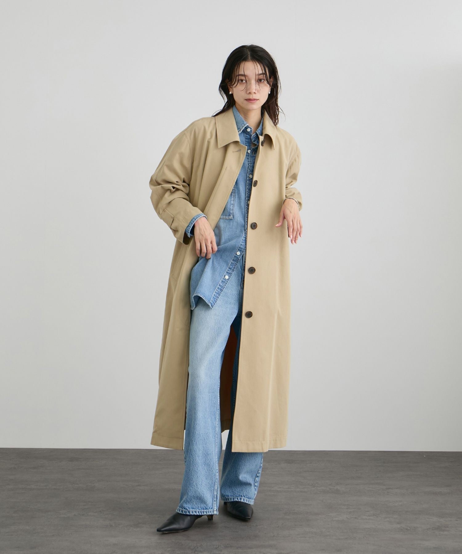 SALON adam et rope'｜【WEB限定】エフォートレスステンカラーコート