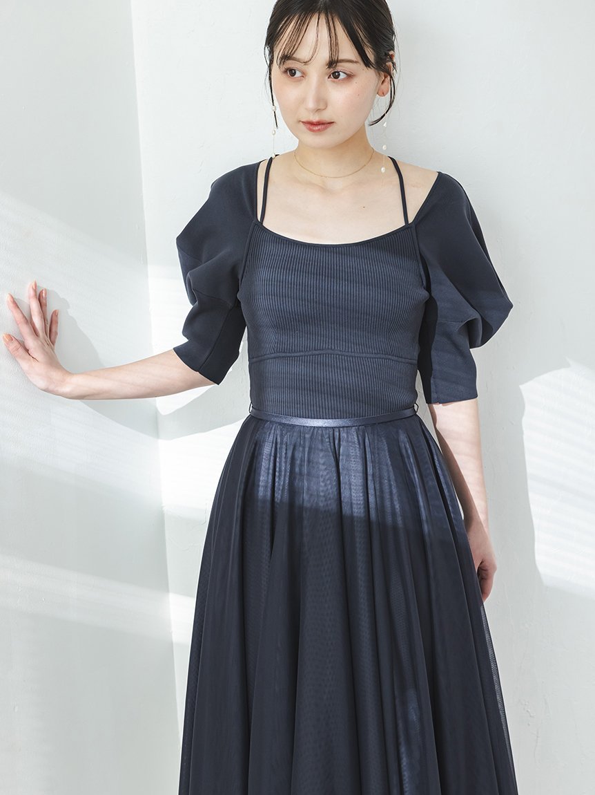 SNIDEL｜【Chacott】ニット×チュールコンビワンピース | Rakuten