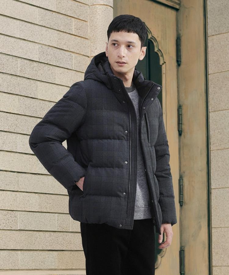 TAKEO KIKUCHI｜ウールライク チェック ダウン ブルゾン | Rakuten