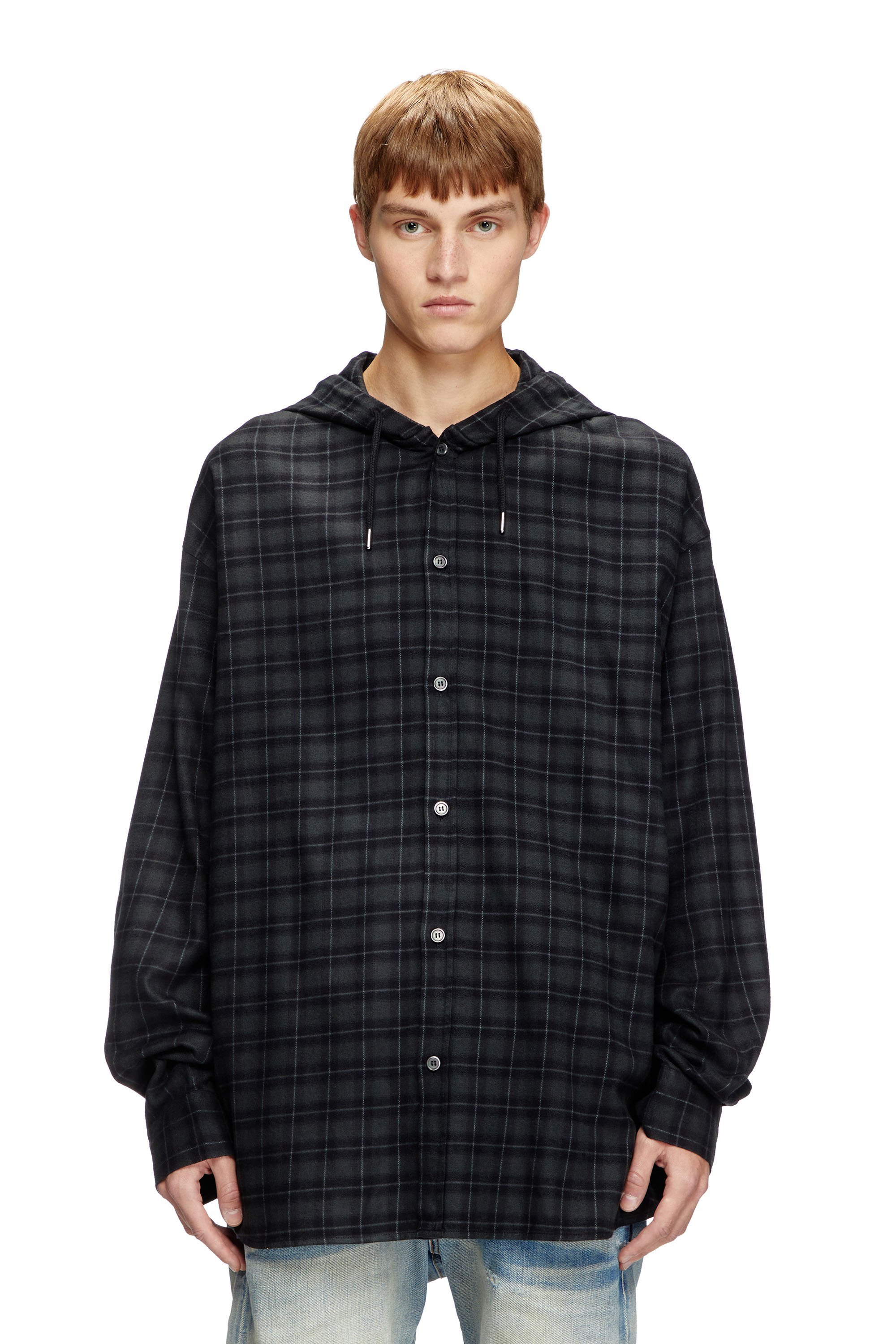DIESEL｜メンズ フード付きシャツ S-DEWNY-HOOD-B | Rakuten Fashion