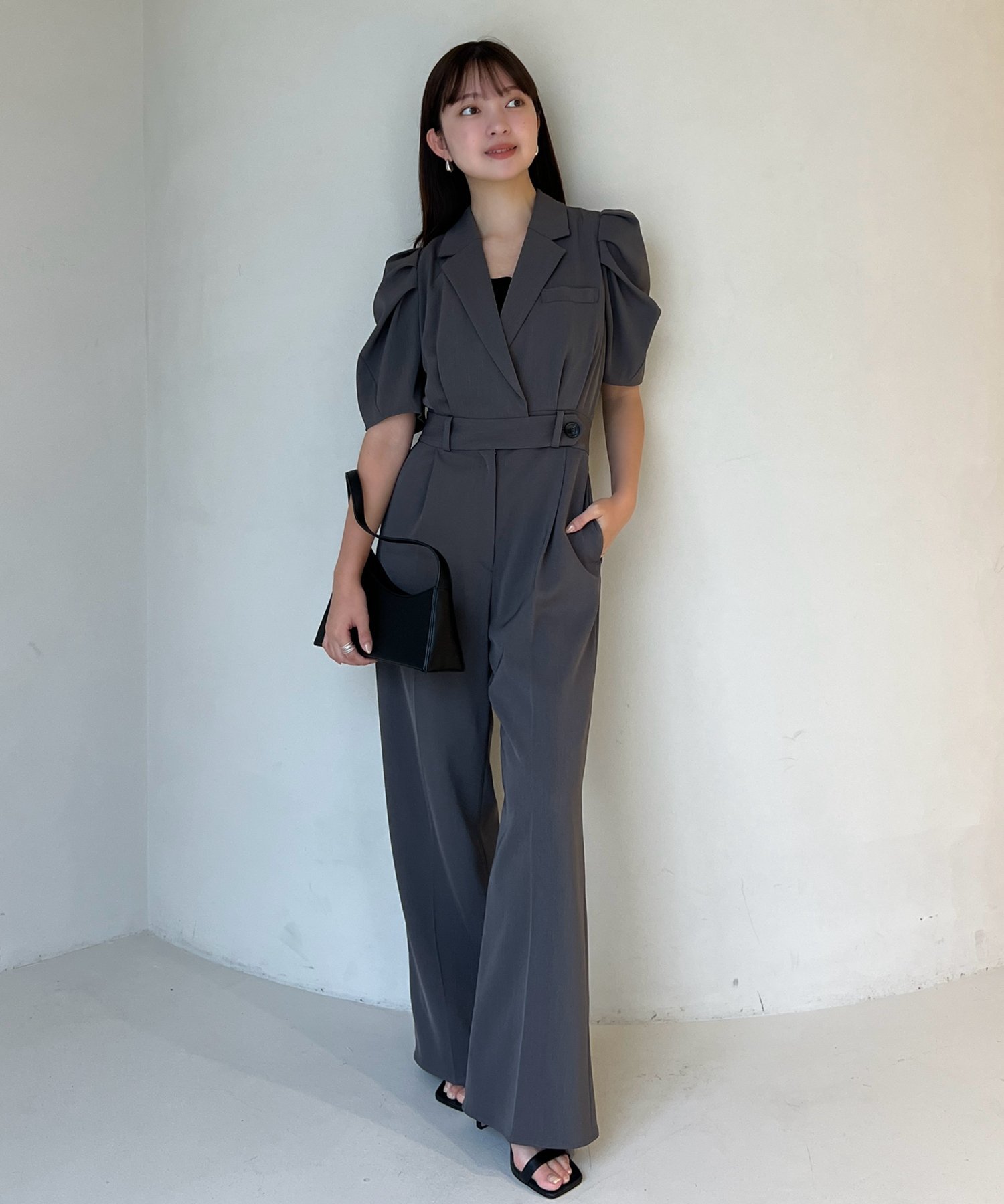 anuans｜タックスリーブテーラードオールインワン | Rakuten Fashion