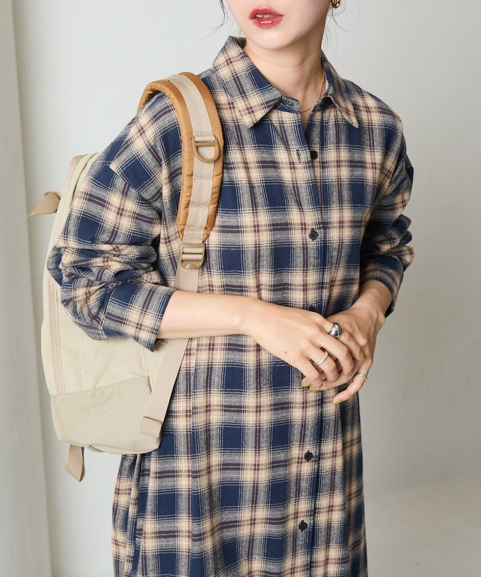 FREAK'S STORE｜ネル チェック ビックシャツ ワンピース【限定展開