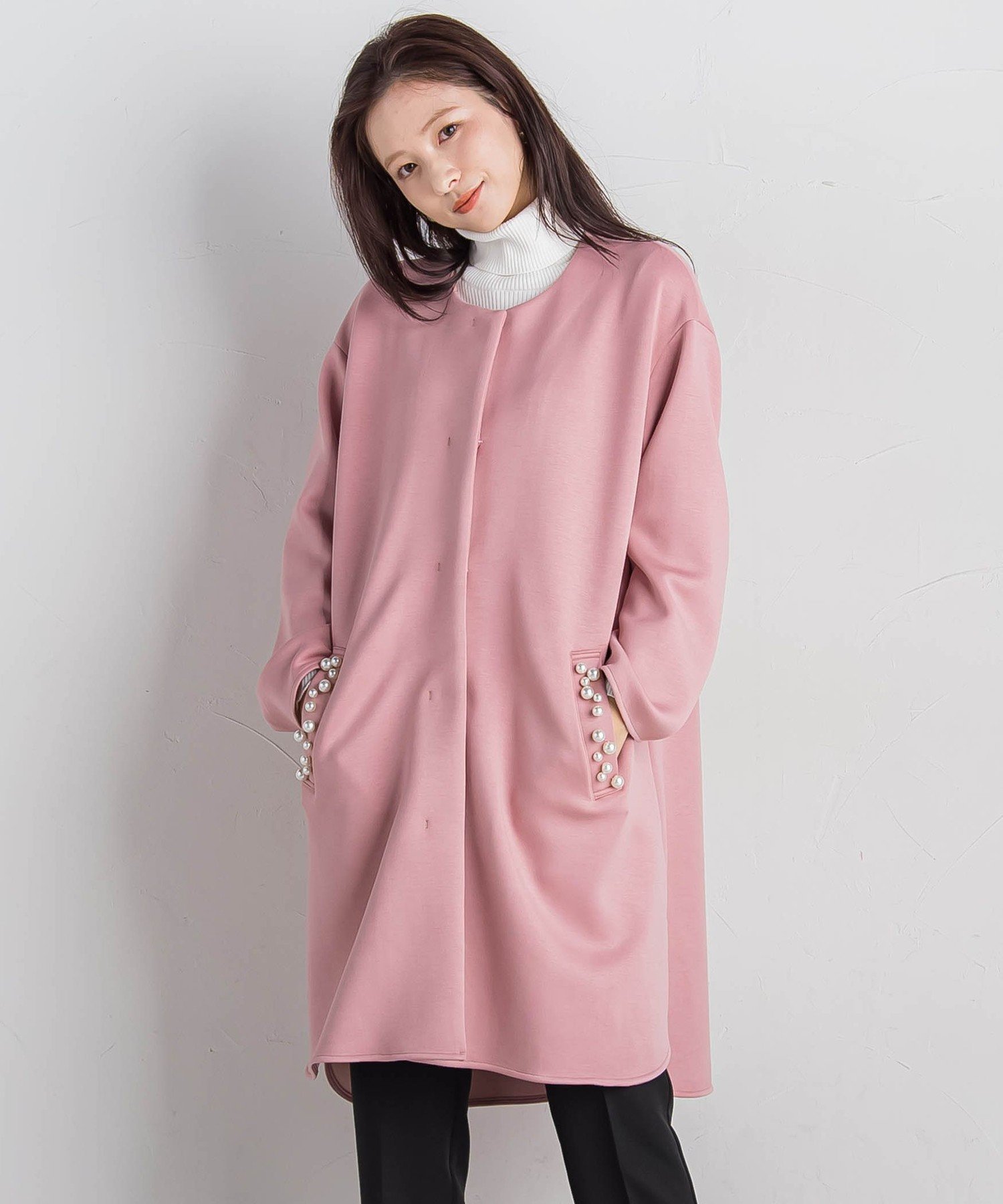 QUEENS COURT｜【大きいサイズ】ポケットパールコート | Rakuten