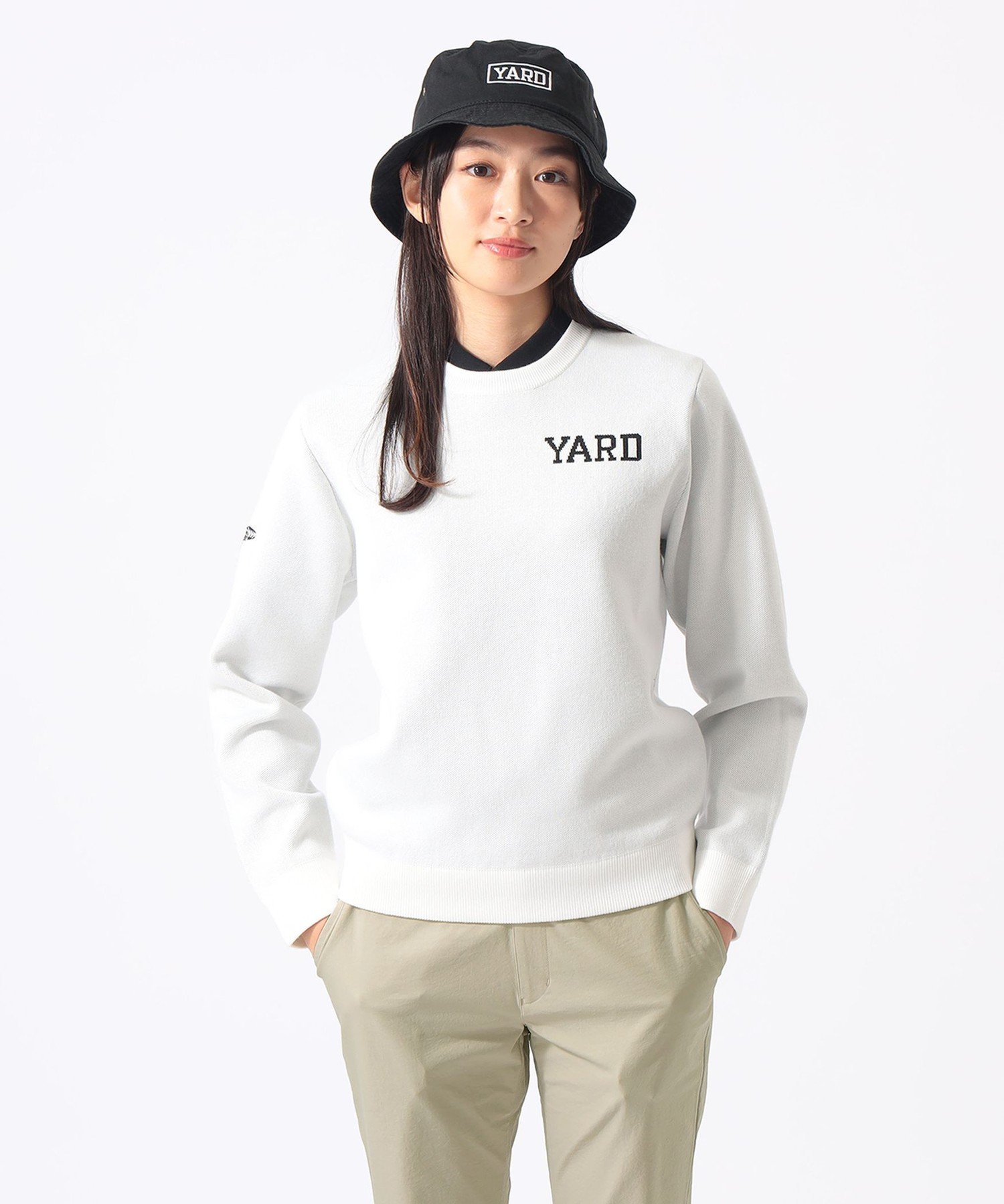 BEAMS GOLF 襟付きロゴ　ジャガードニット　サイズ：Ｌ BEAMS GOLF（ビームスゴルフ）の「ORANGE LABEL / フロントロゴ ジャ