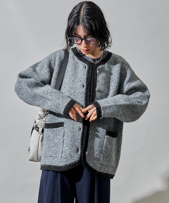 FREAK'S STORE｜トリミング チロリアン ニットジャケット 25AW