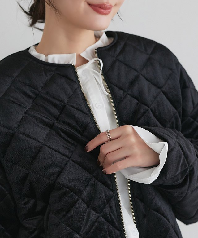 Pierrot｜ベロアキルティングブルゾン | Rakuten Fashion(楽天