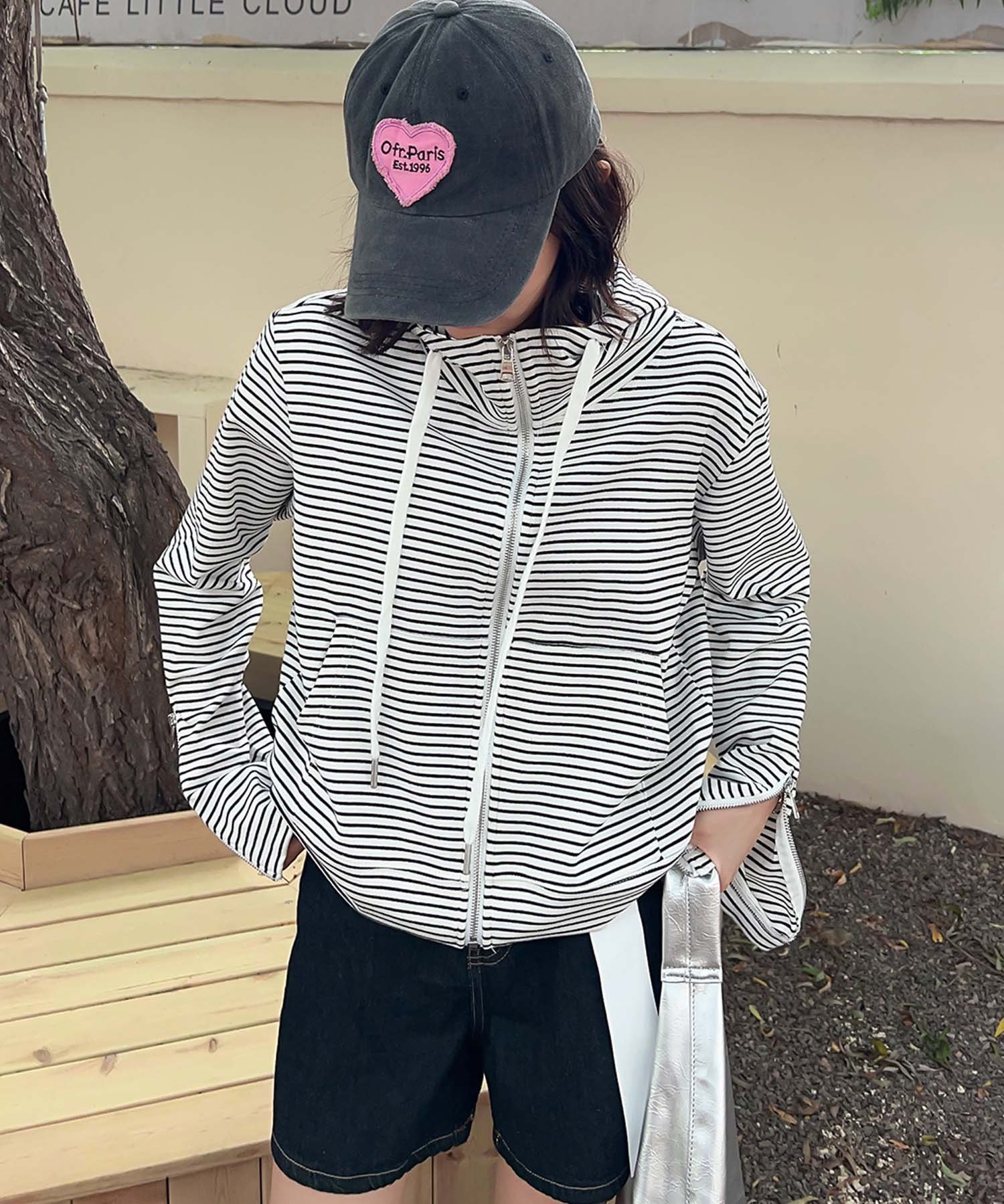 aimoha｜aimoha -select-/ボーダー柄ジップアップ | Rakuten Fashion