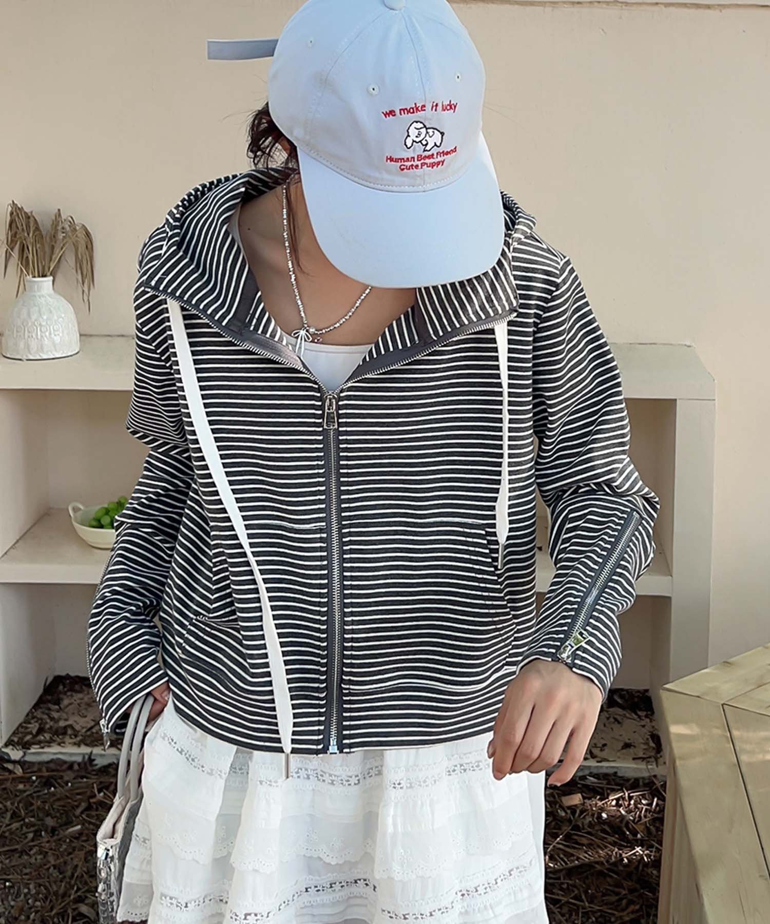 aimoha｜aimoha -select-/ボーダー柄ジップアップ | Rakuten Fashion